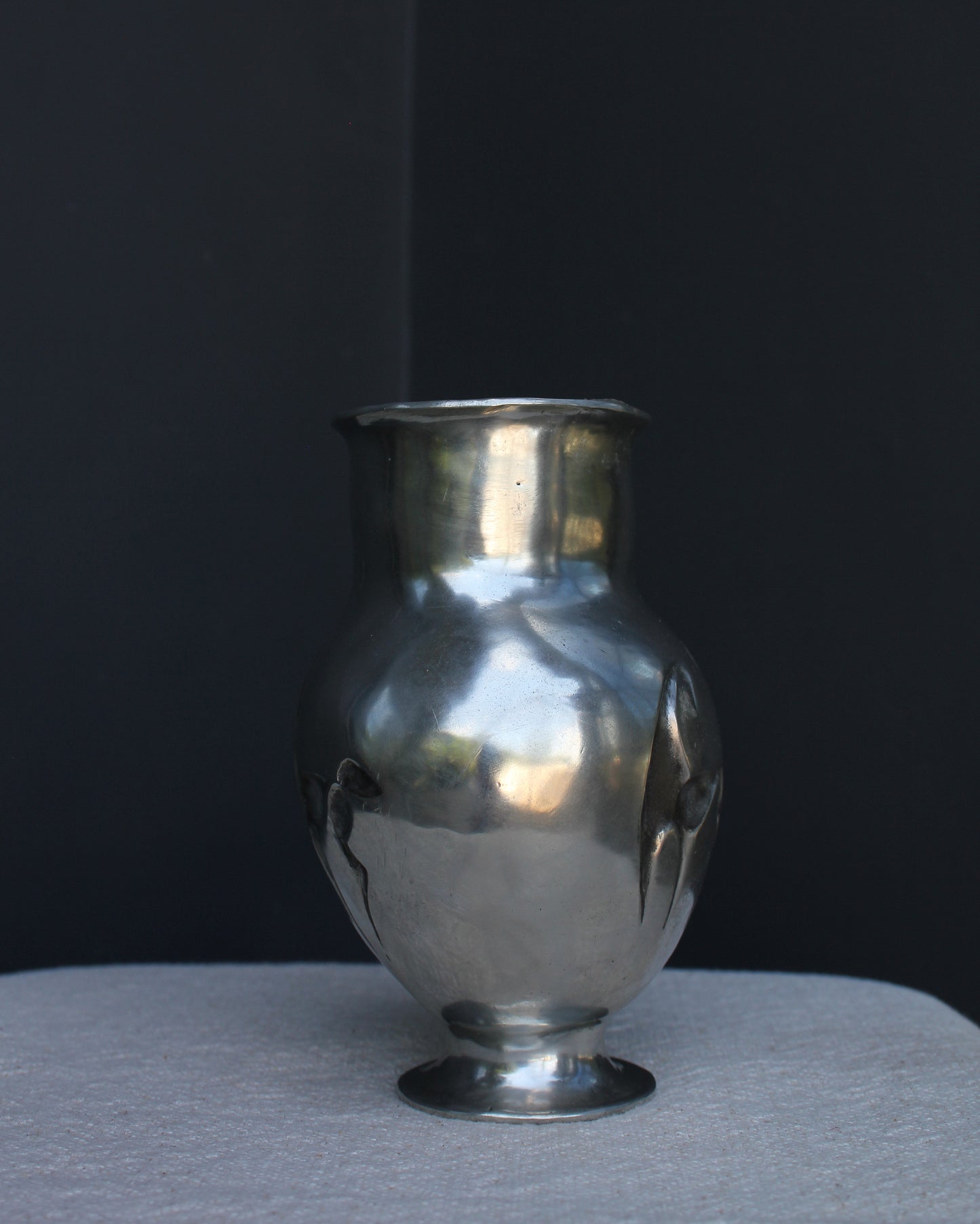 Mid-Century Pewter Horse Vase