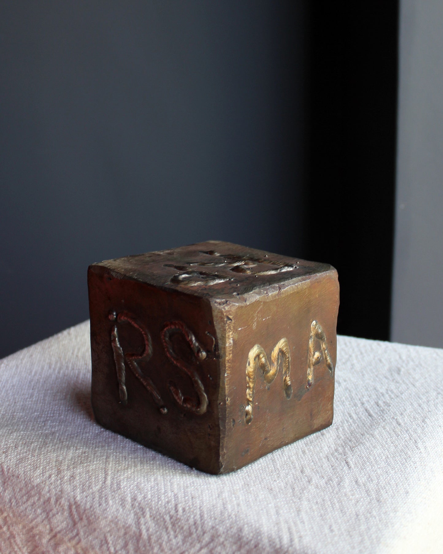 Signed Welded Art Cube