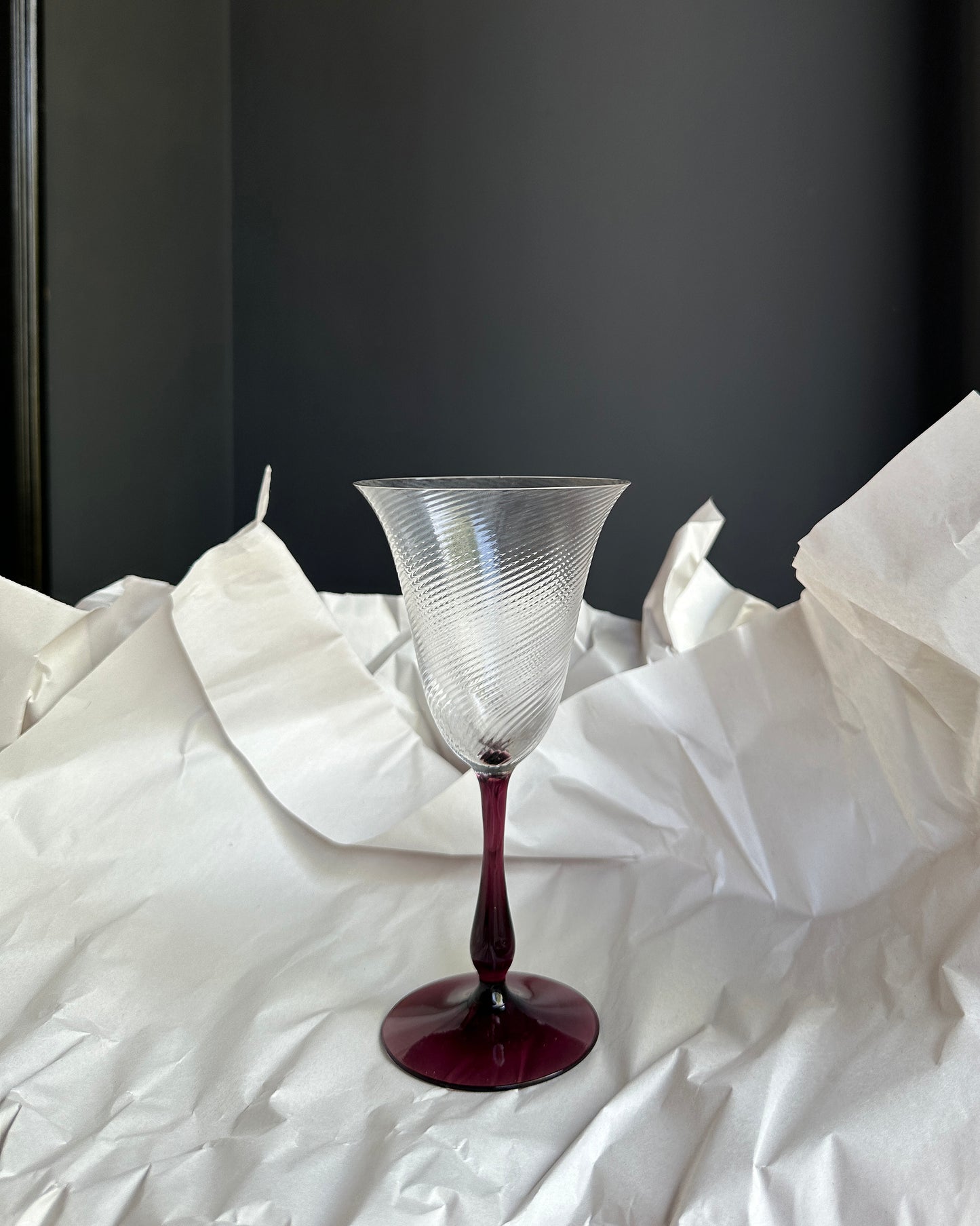 6 Violet Japanese Wine Glasses