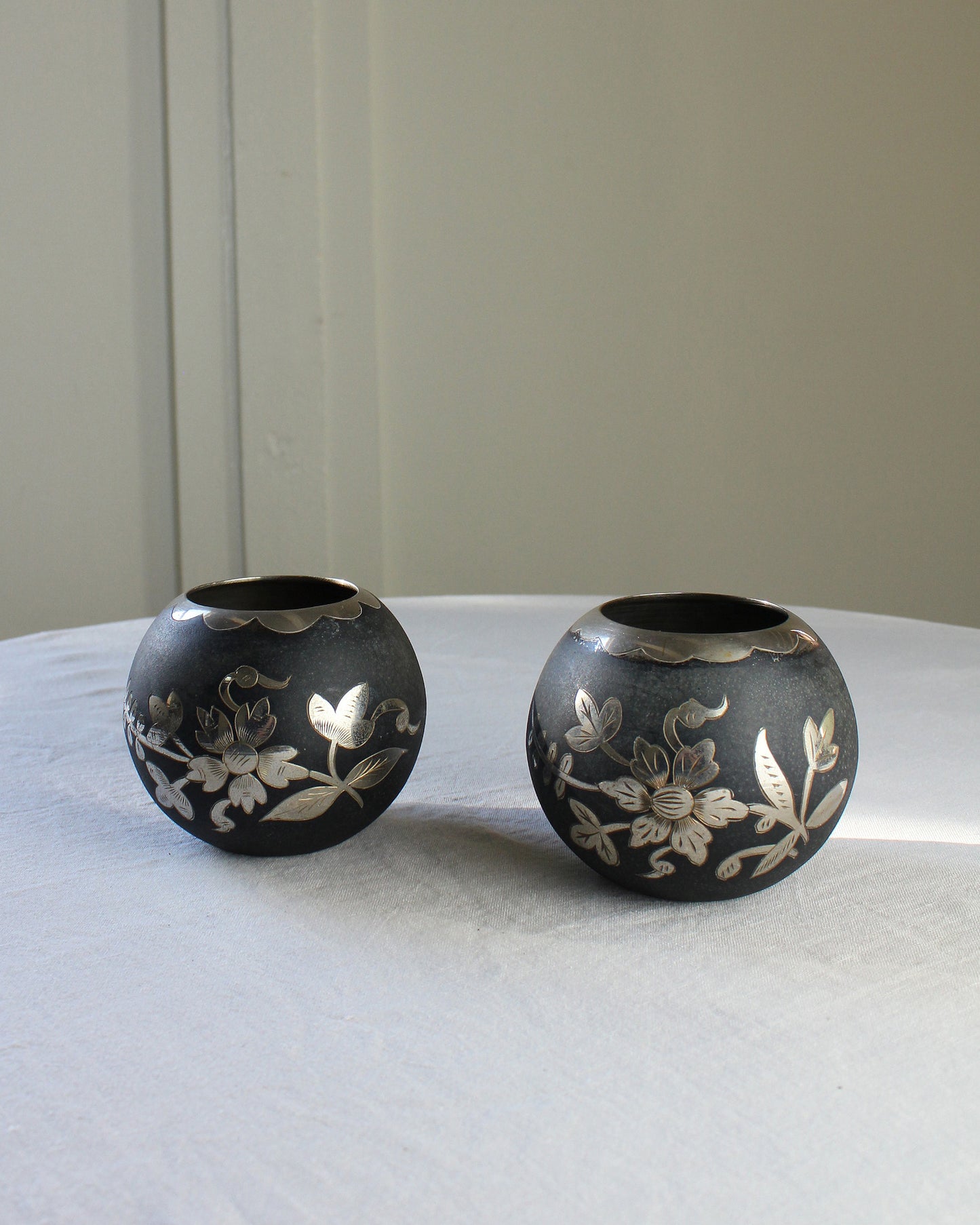 Floral Etched Vase