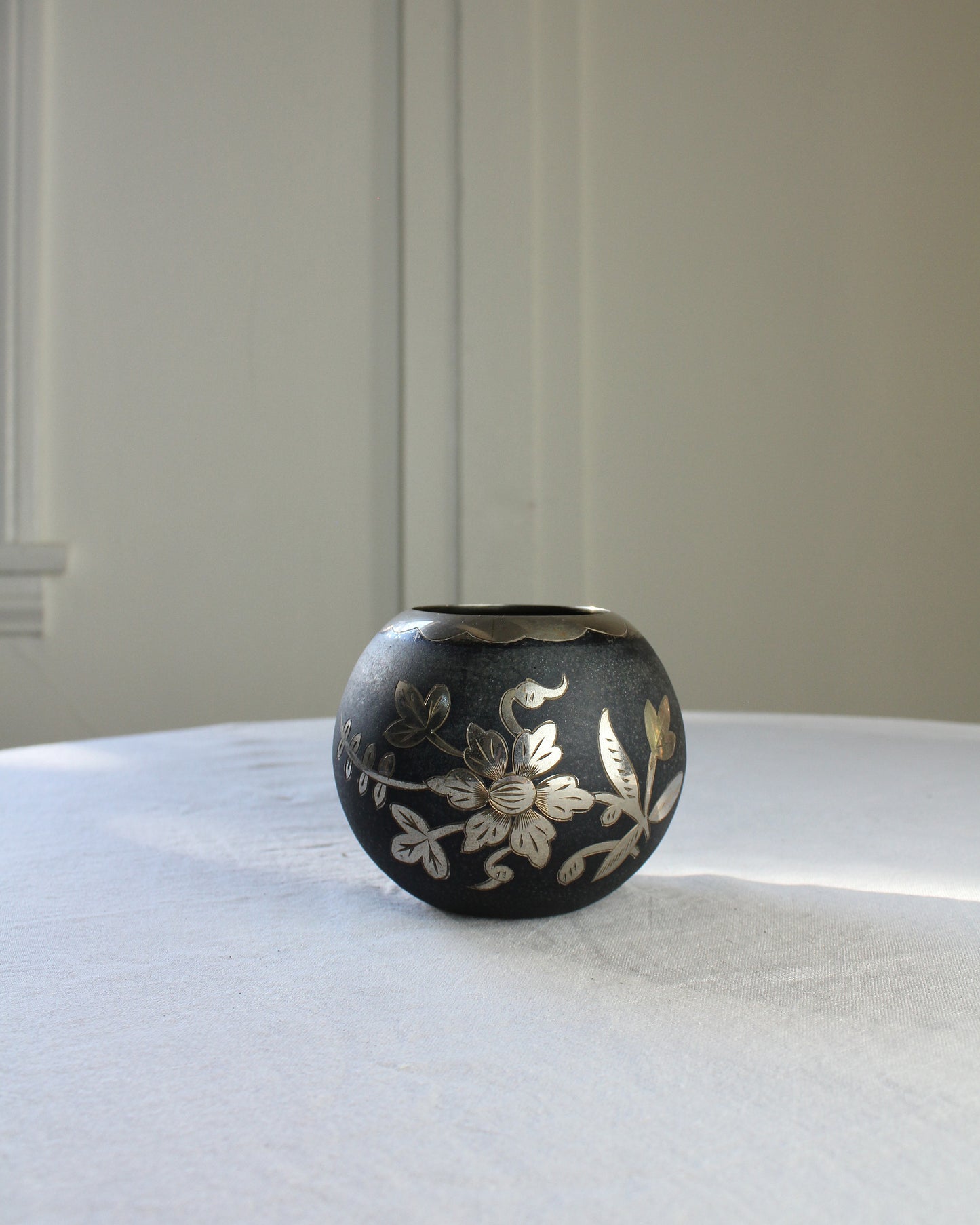Floral Etched Vase