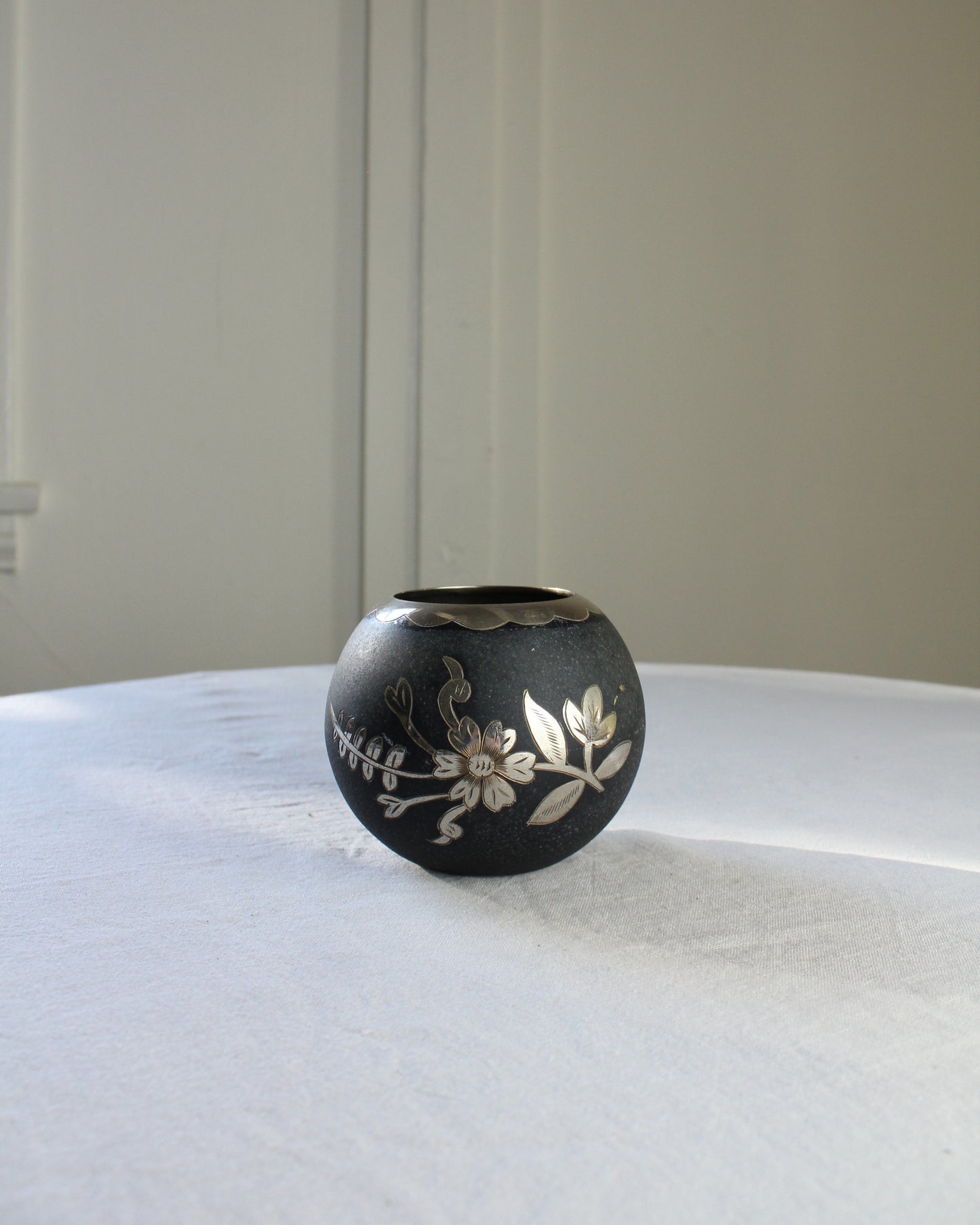 Floral Etched Vase
