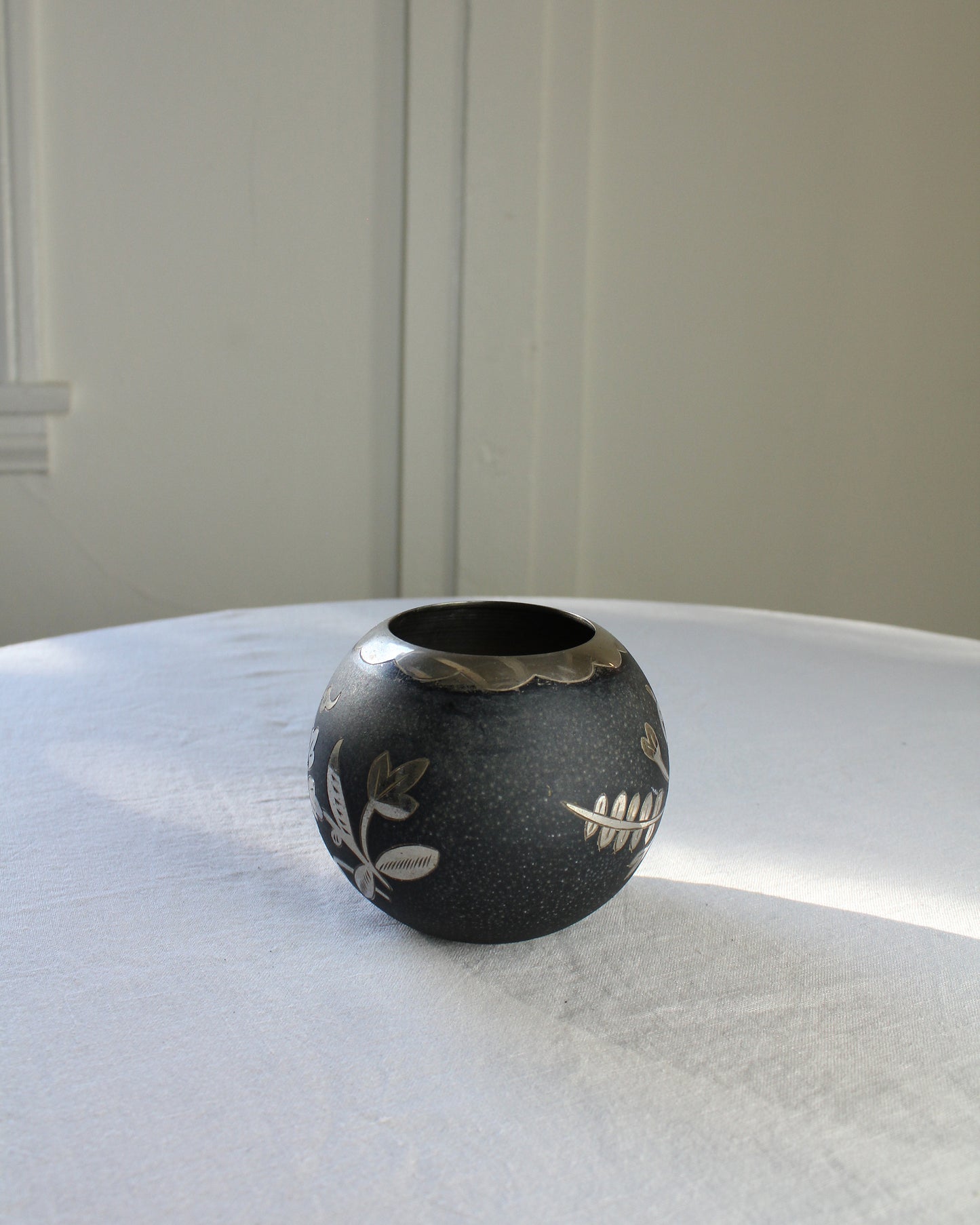 Floral Etched Vase