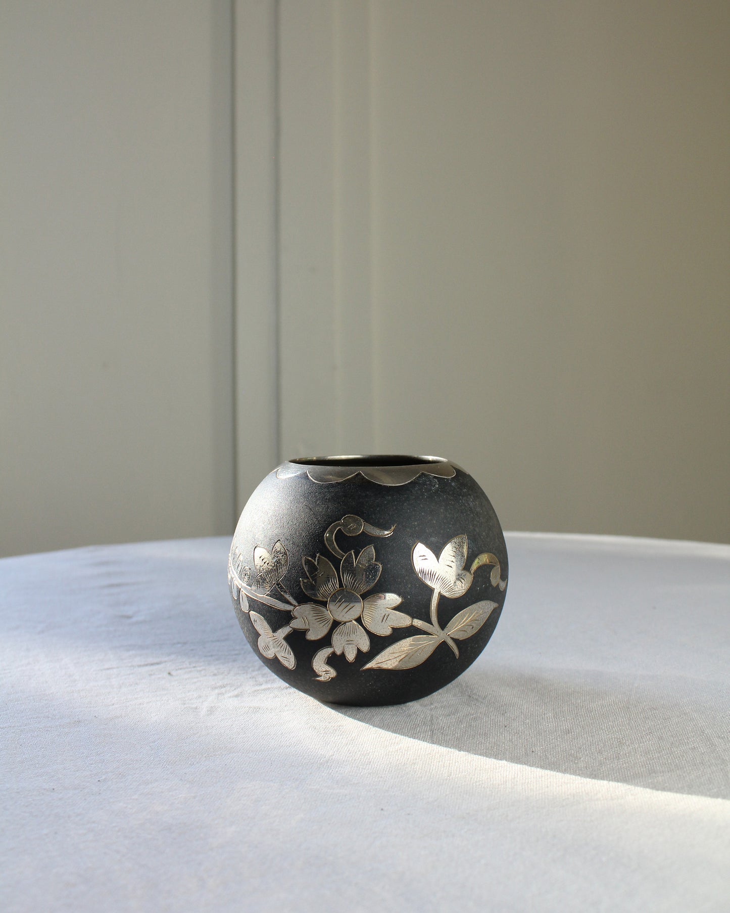 Floral Etched Vase
