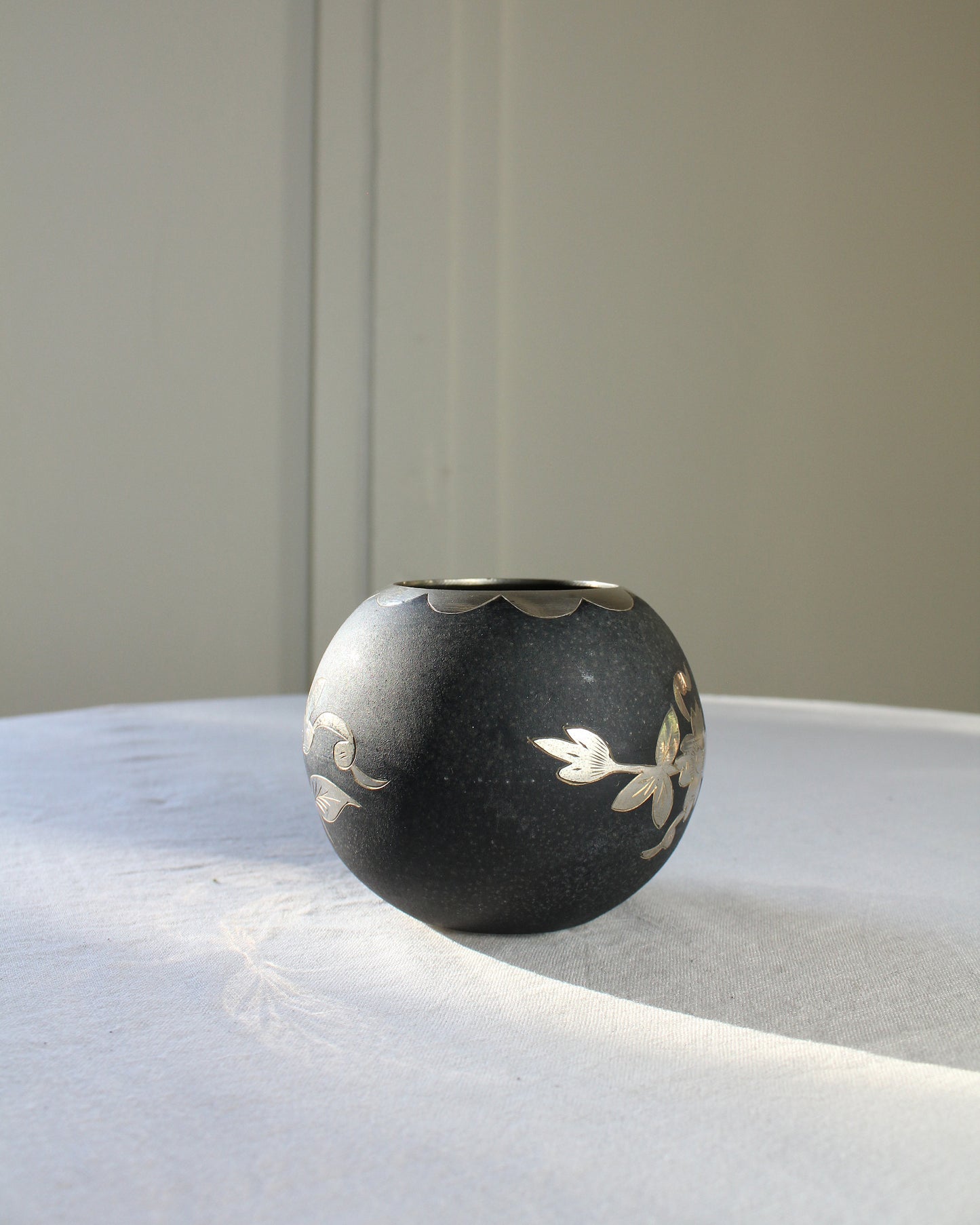 Floral Etched Vase