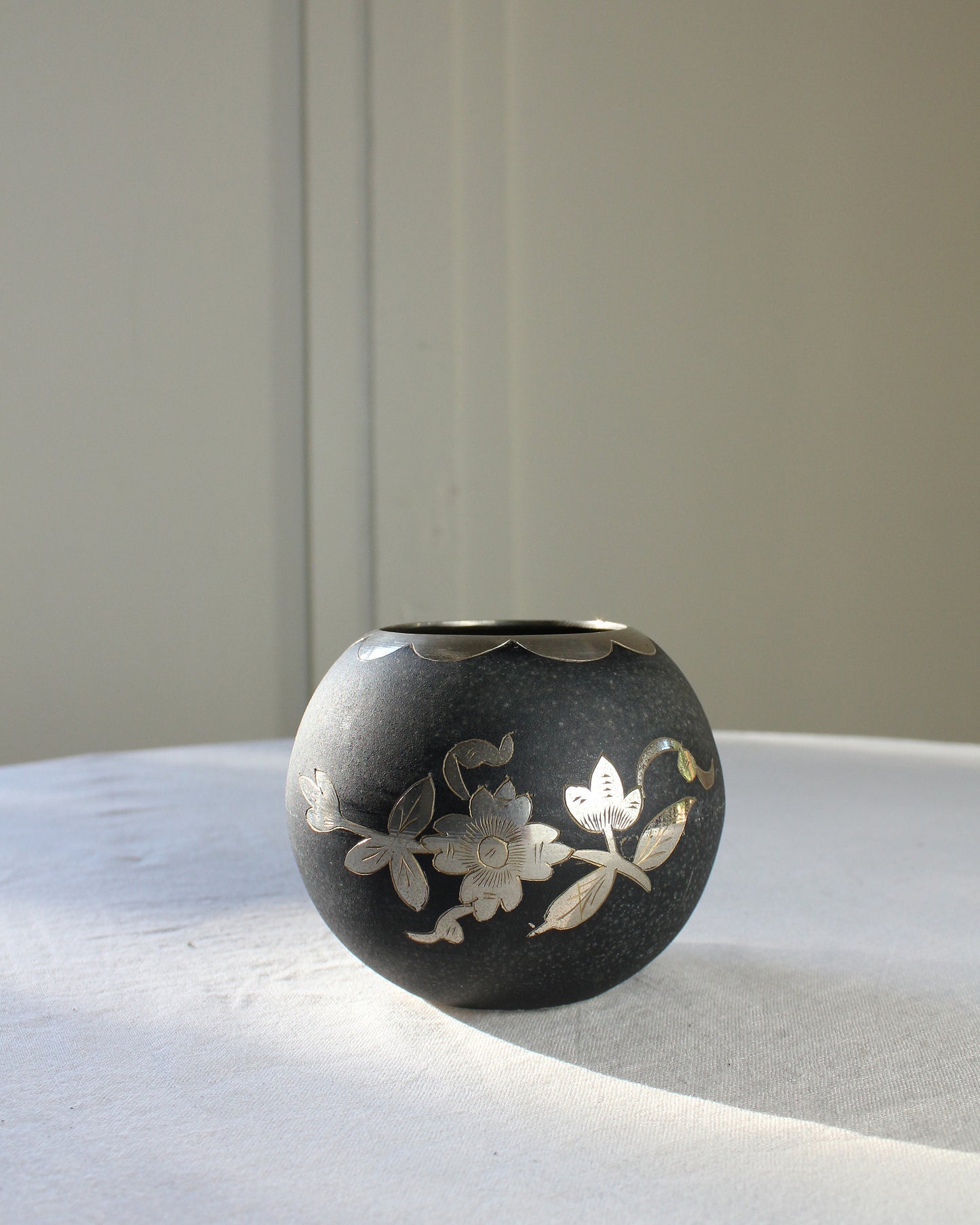 Floral Etched Vase