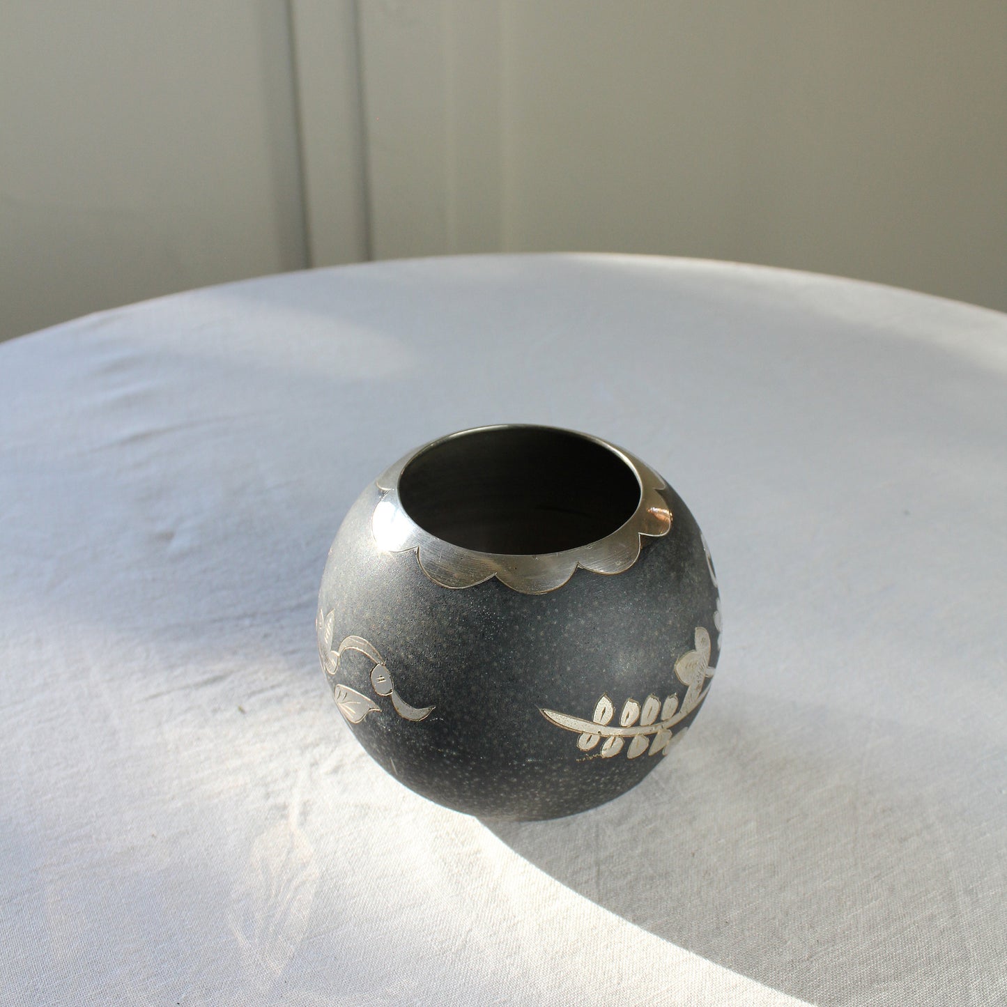 Floral Etched Vase