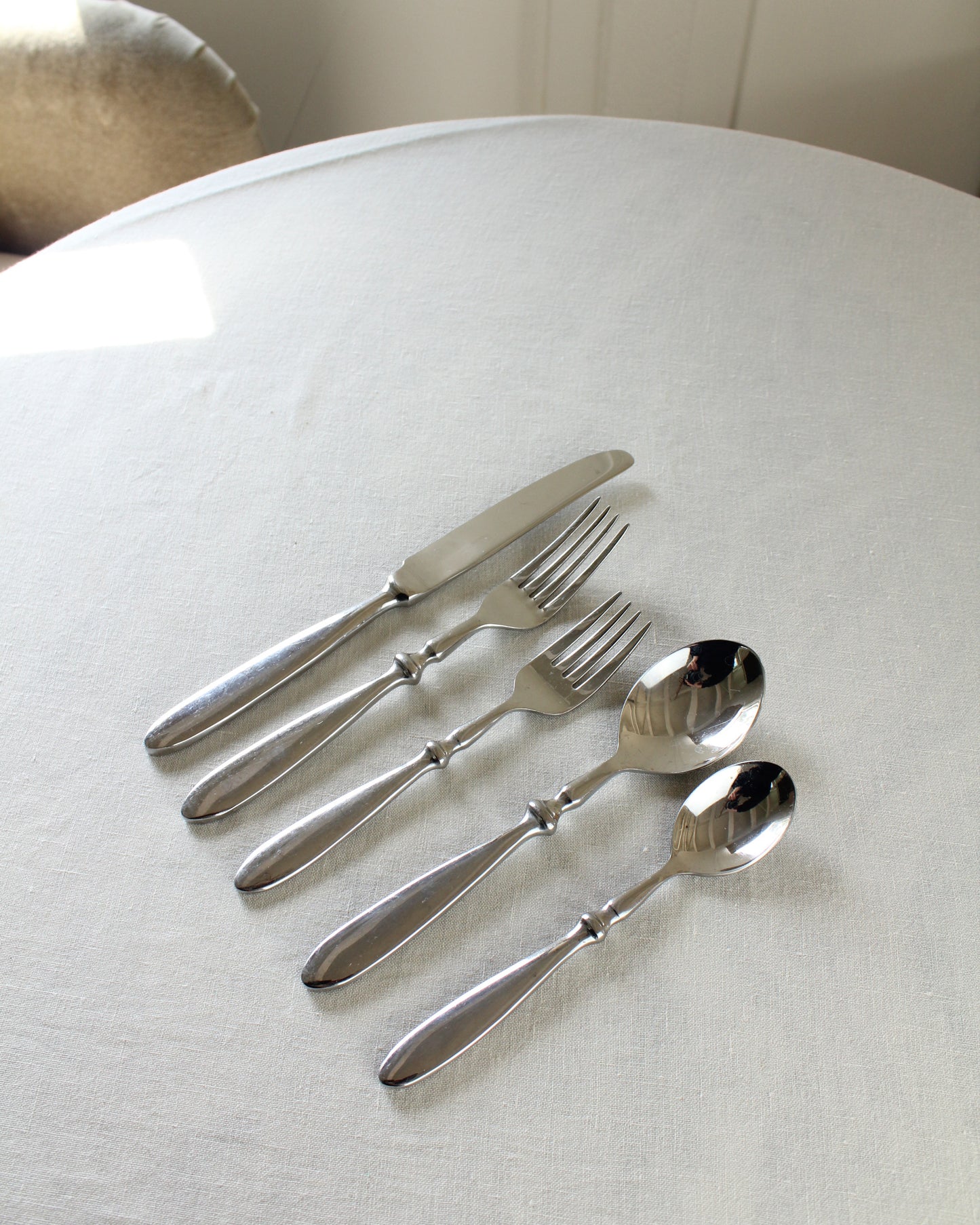 Ridged Stainless Flatware- 19 Piece Set