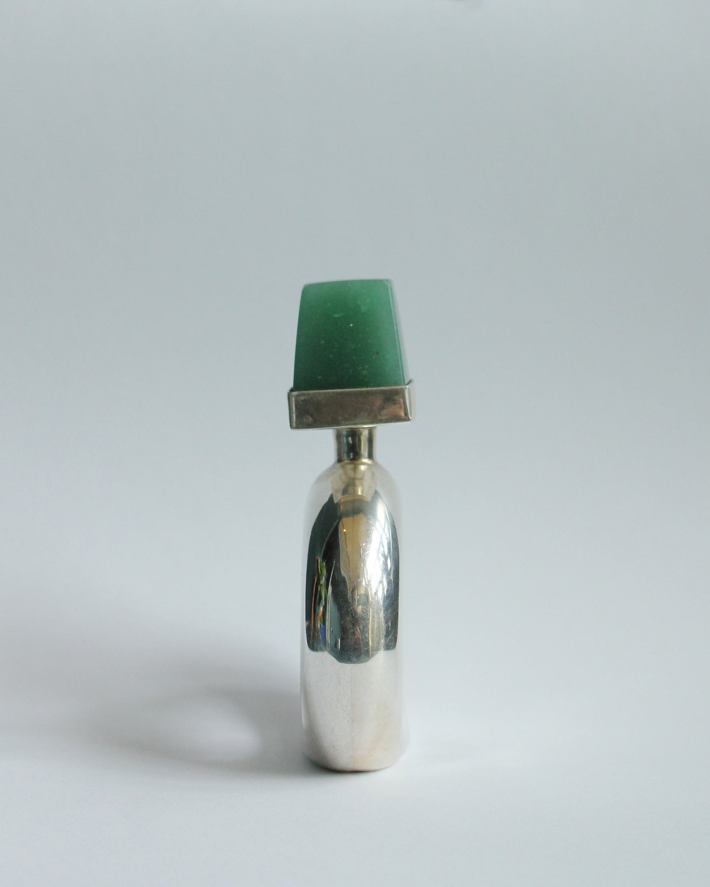 Modernist Jade & Silver Perfume Bottle