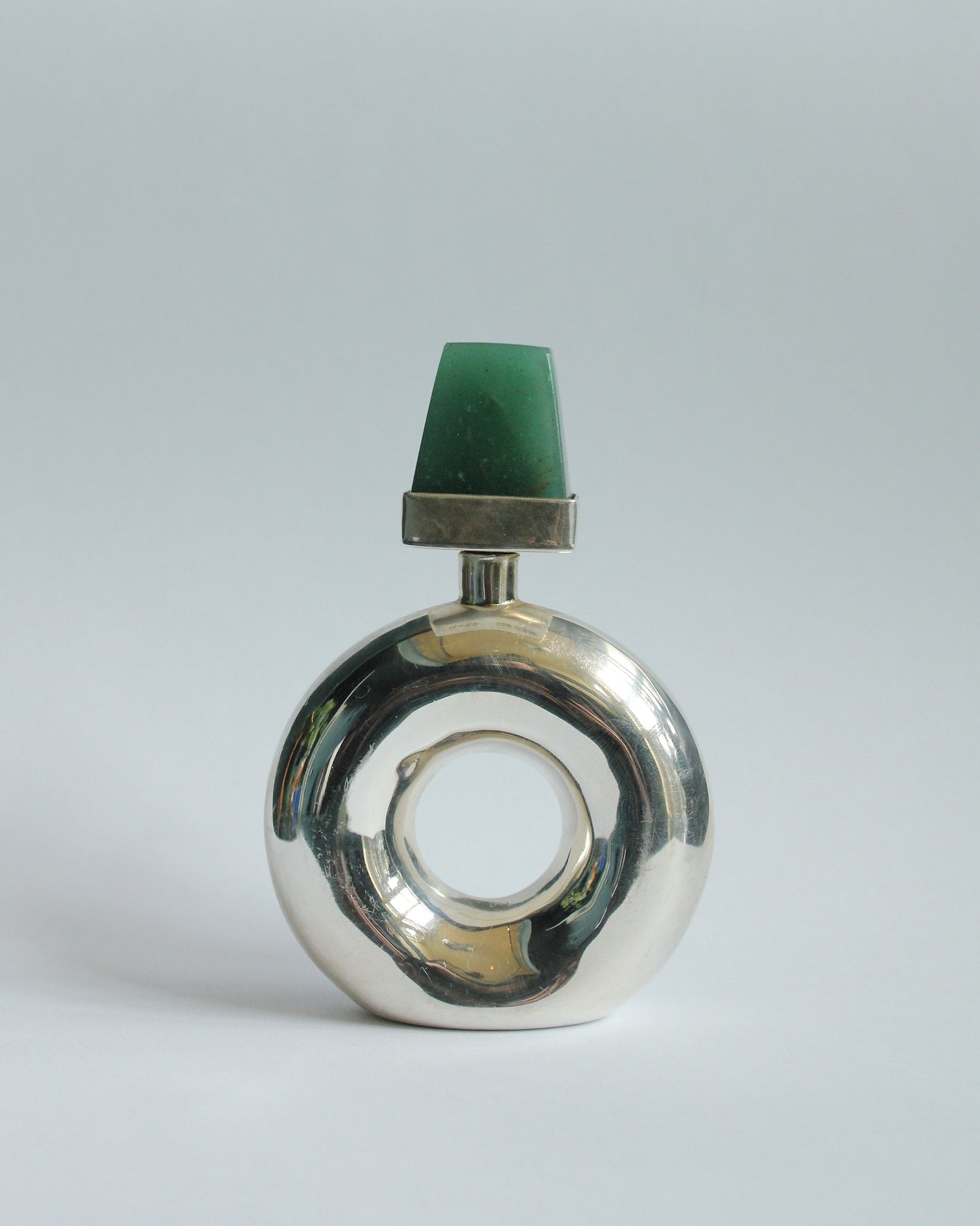 Modernist Jade & Silver Perfume Bottle