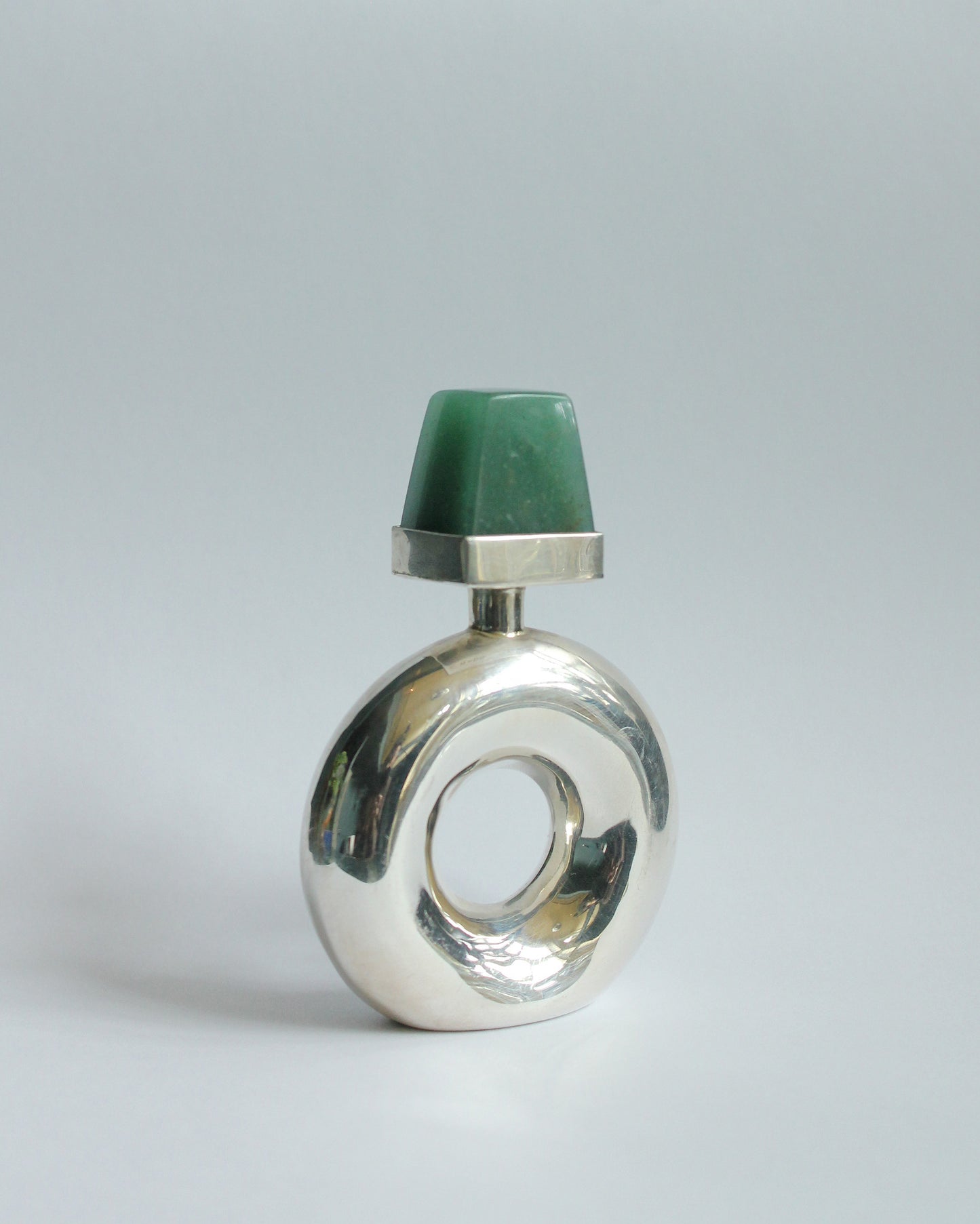 Modernist Jade & Silver Perfume Bottle