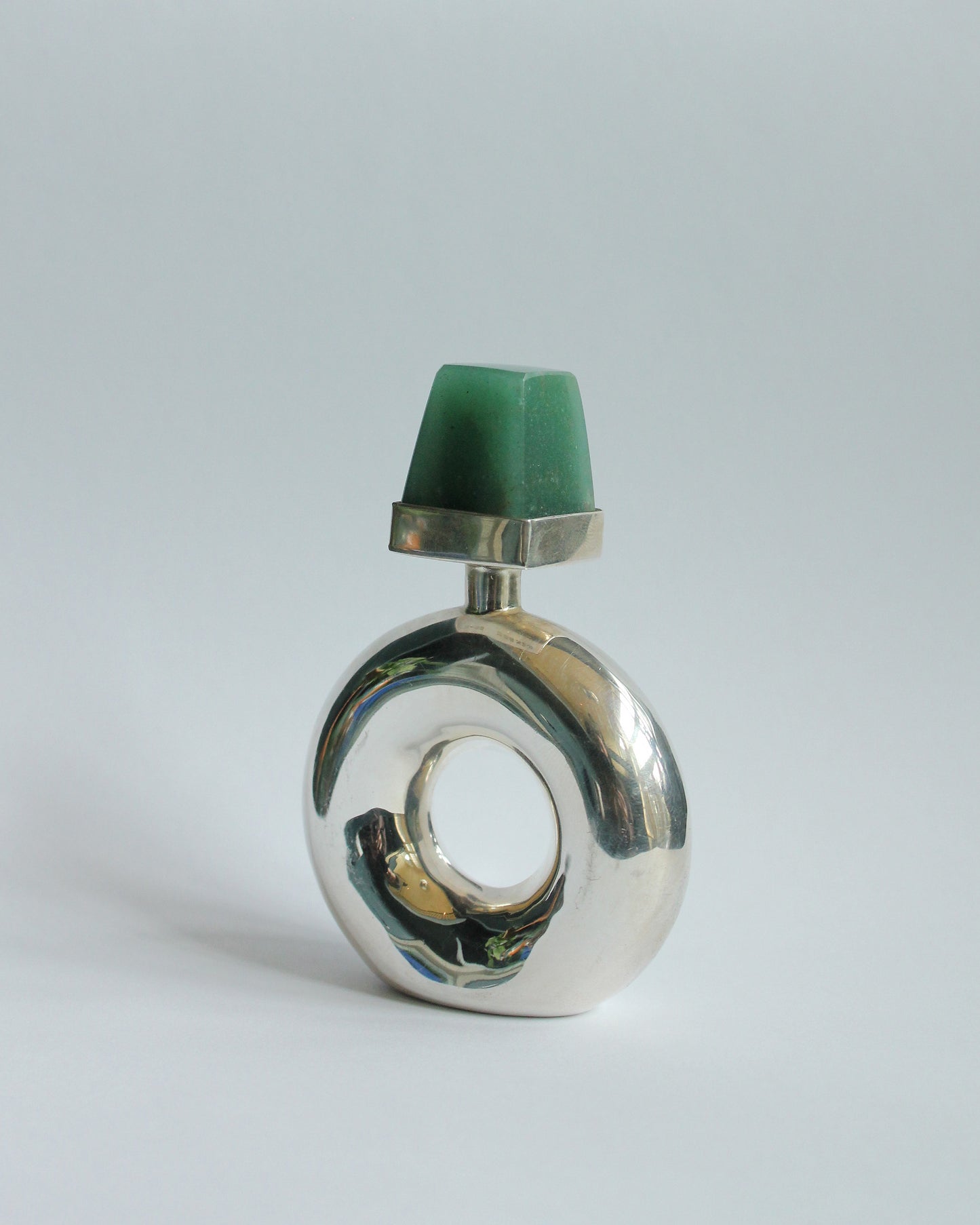 Modernist Jade & Silver Perfume Bottle