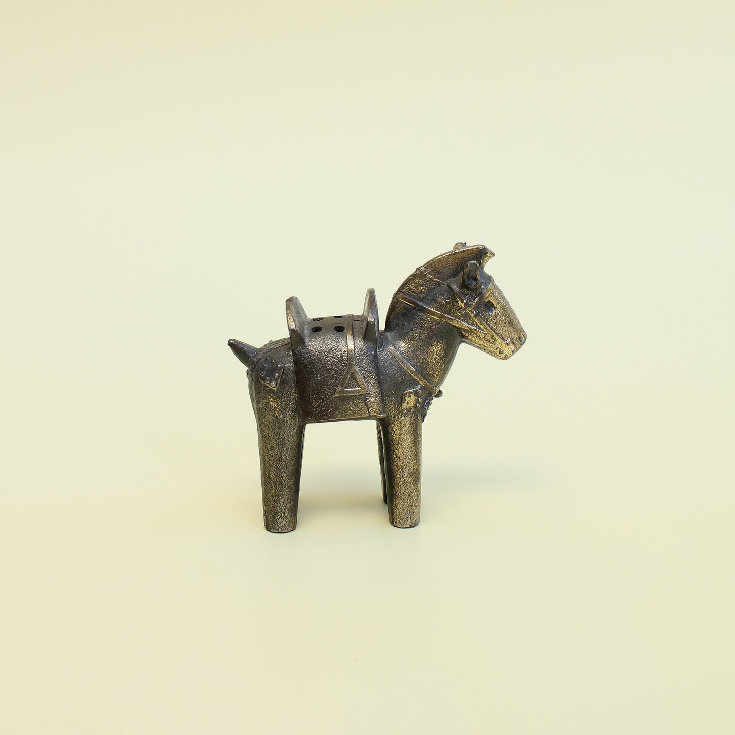 Vintage Japanese Cast Brass Horse Incense Holder