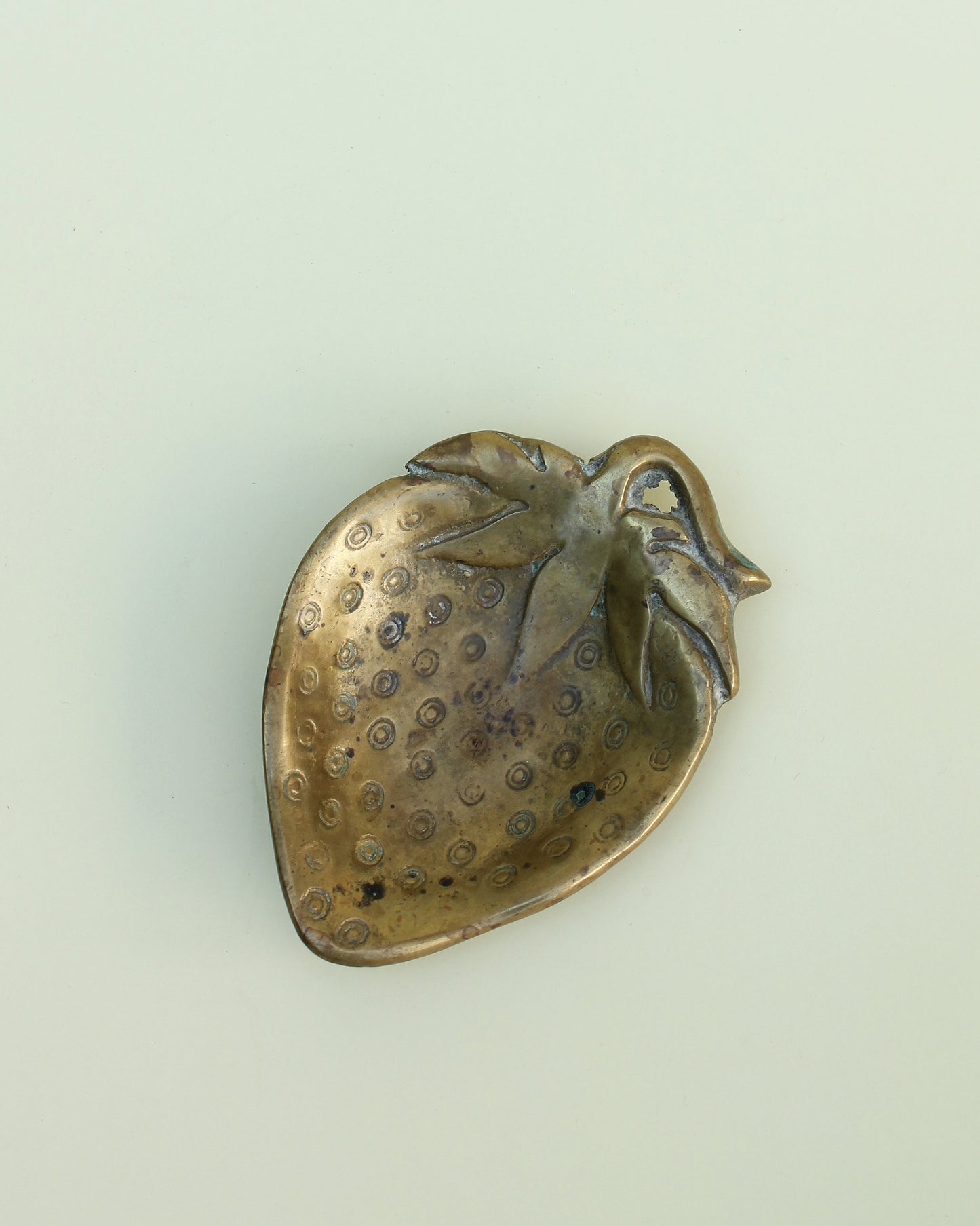 Vintage Late 20th Century Brass Strawberry Trinket Dish