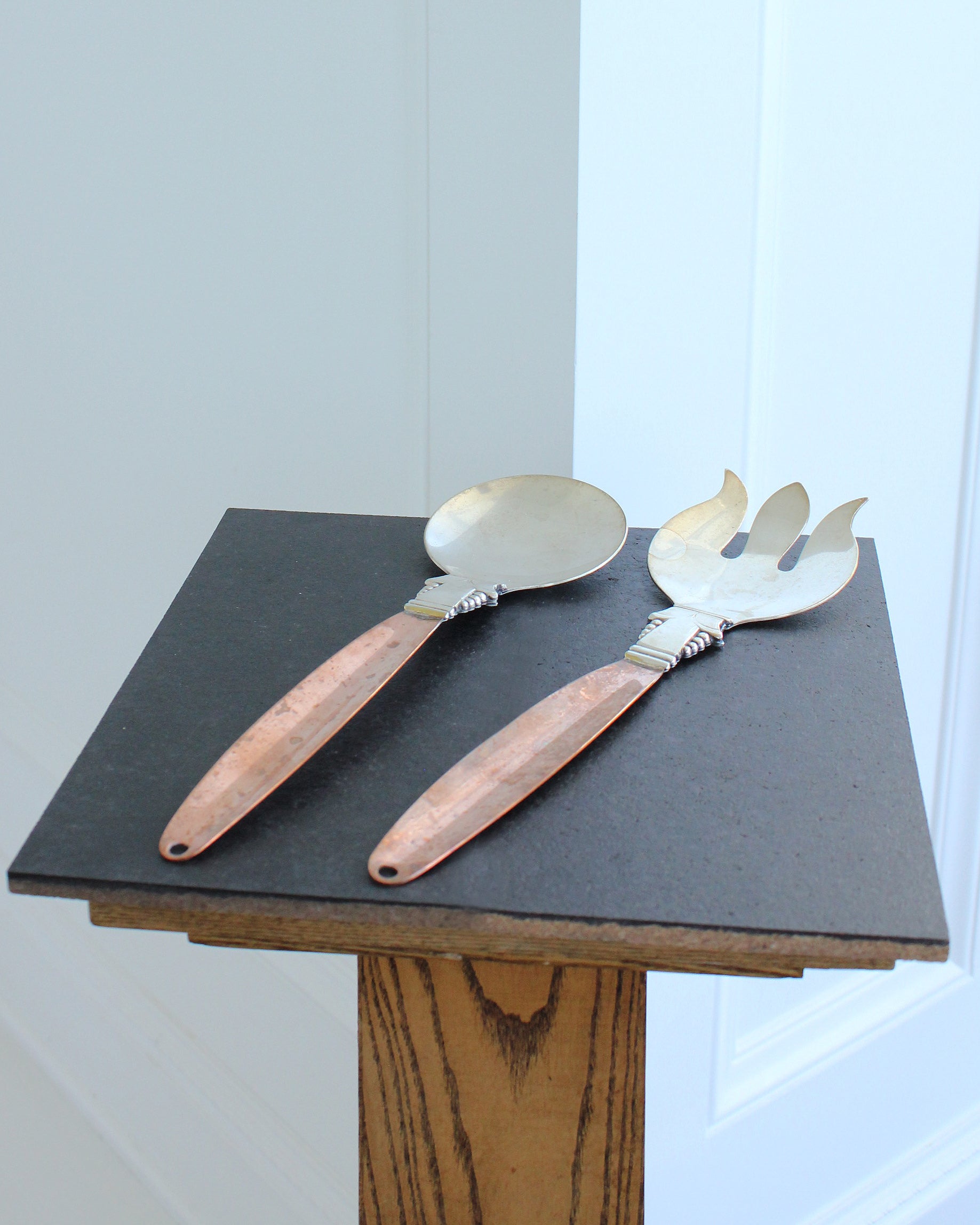 Creative Co Op Copper & Brass Salad Servers