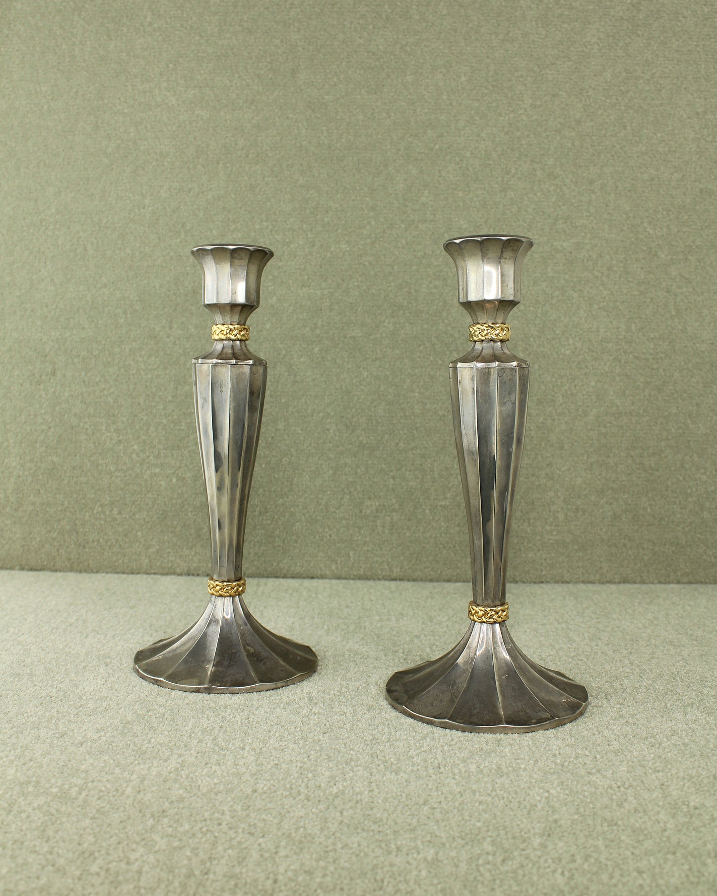 Gold Chain Candlesticks