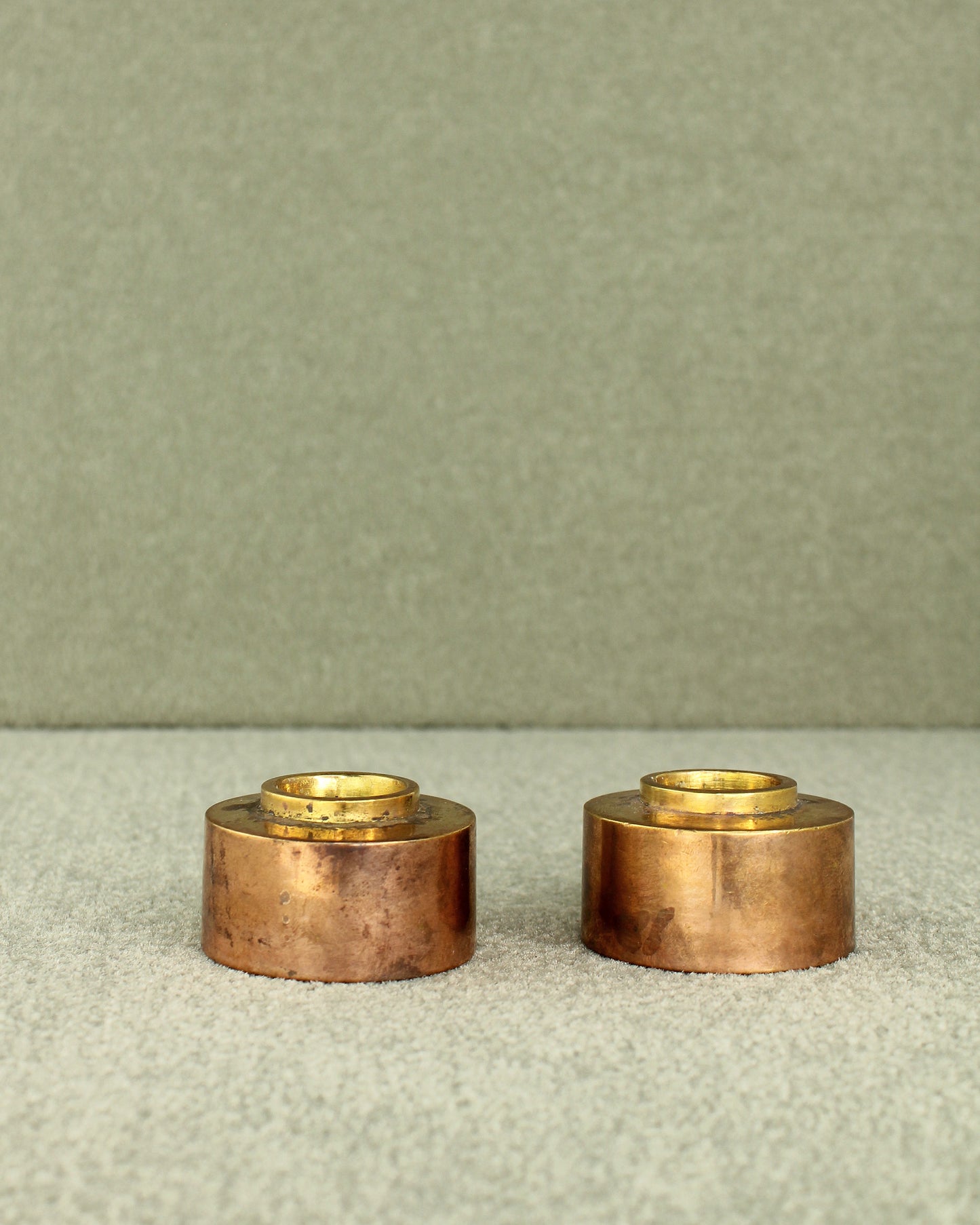 Vintage 20th Century Copper Taper Candle Holders