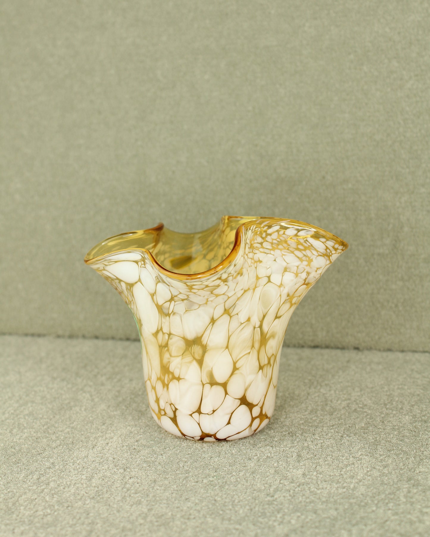 Millefiori Yellow Handkerchief Pot