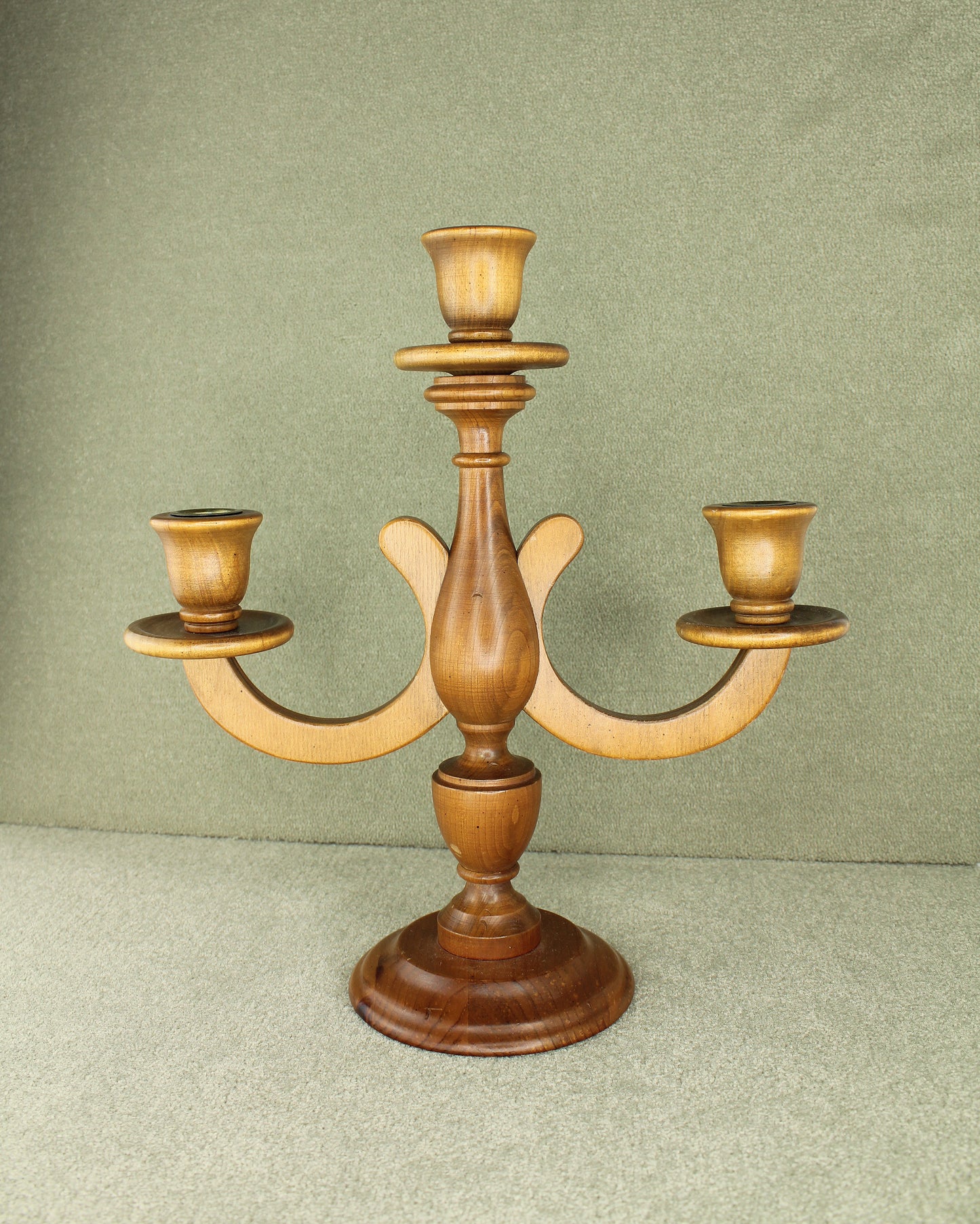 Vintage Mid Century Wooden Gustavian Style American Charles Lesters Candelabra