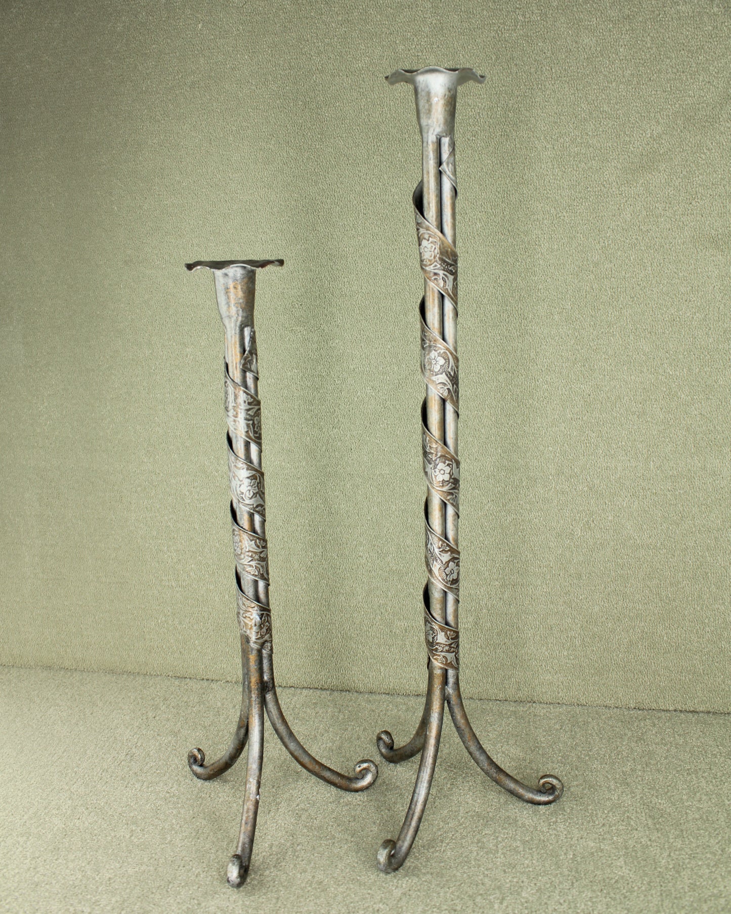 Floral Wrapped Candlesticks