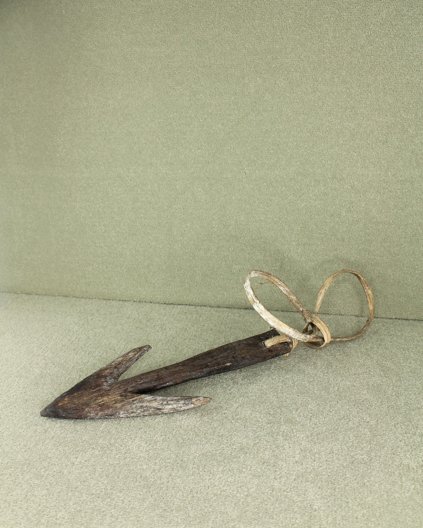 Wooden Spear with Tree Bark Knot