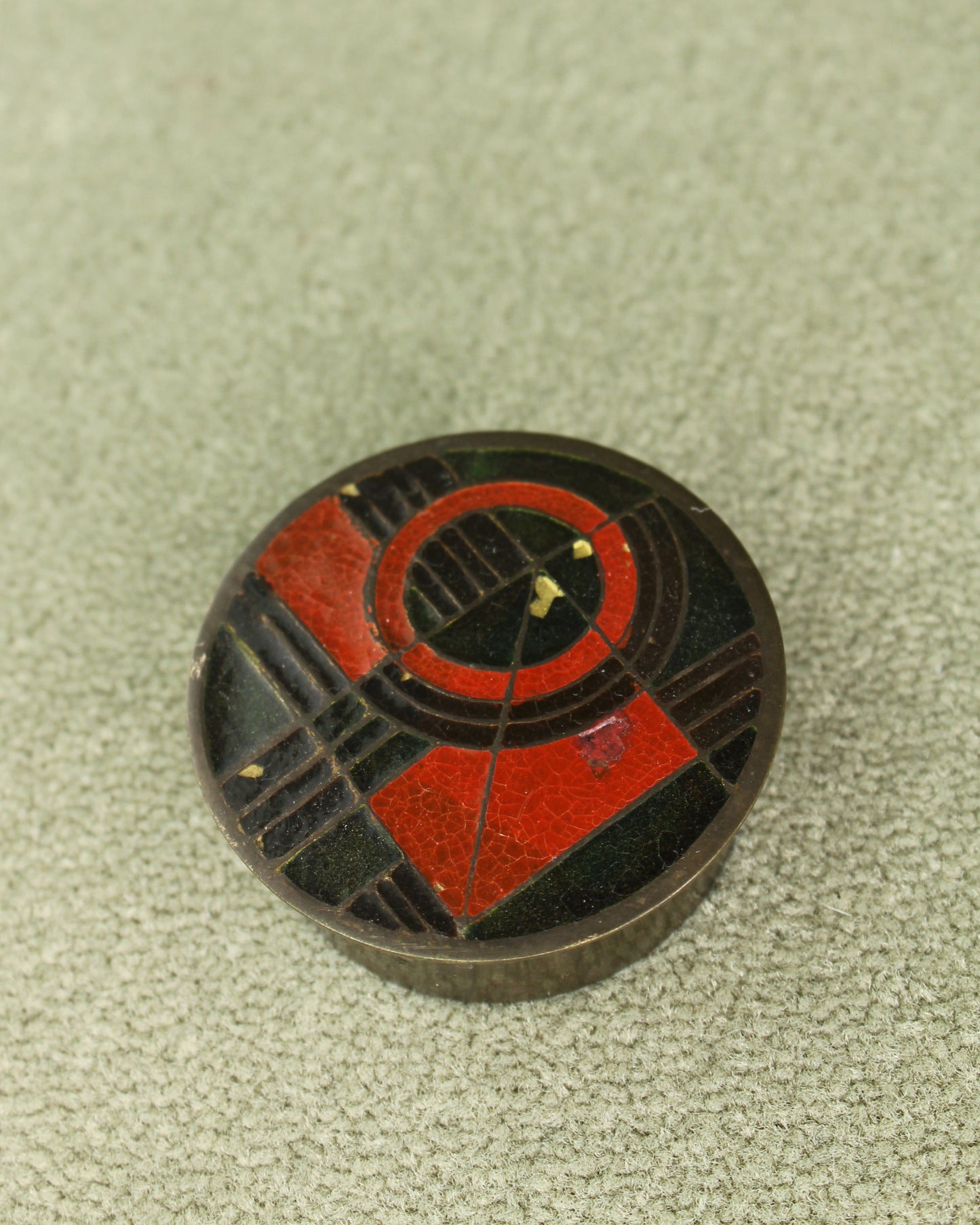 1970s Geometric Enamelled Brass Box