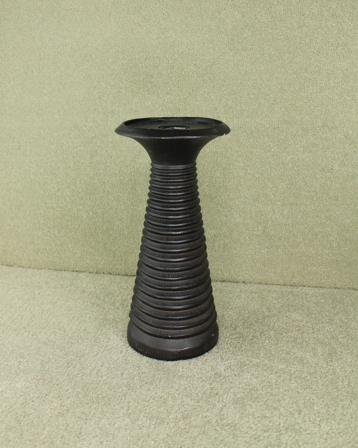 Vintage Irregular Turned Wood Look Candlestick/ Stand