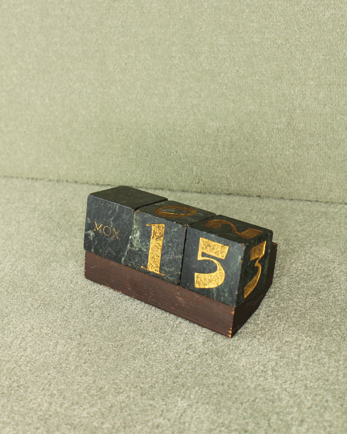 Vintage 1960s Marble Perpetual Stone Calendar