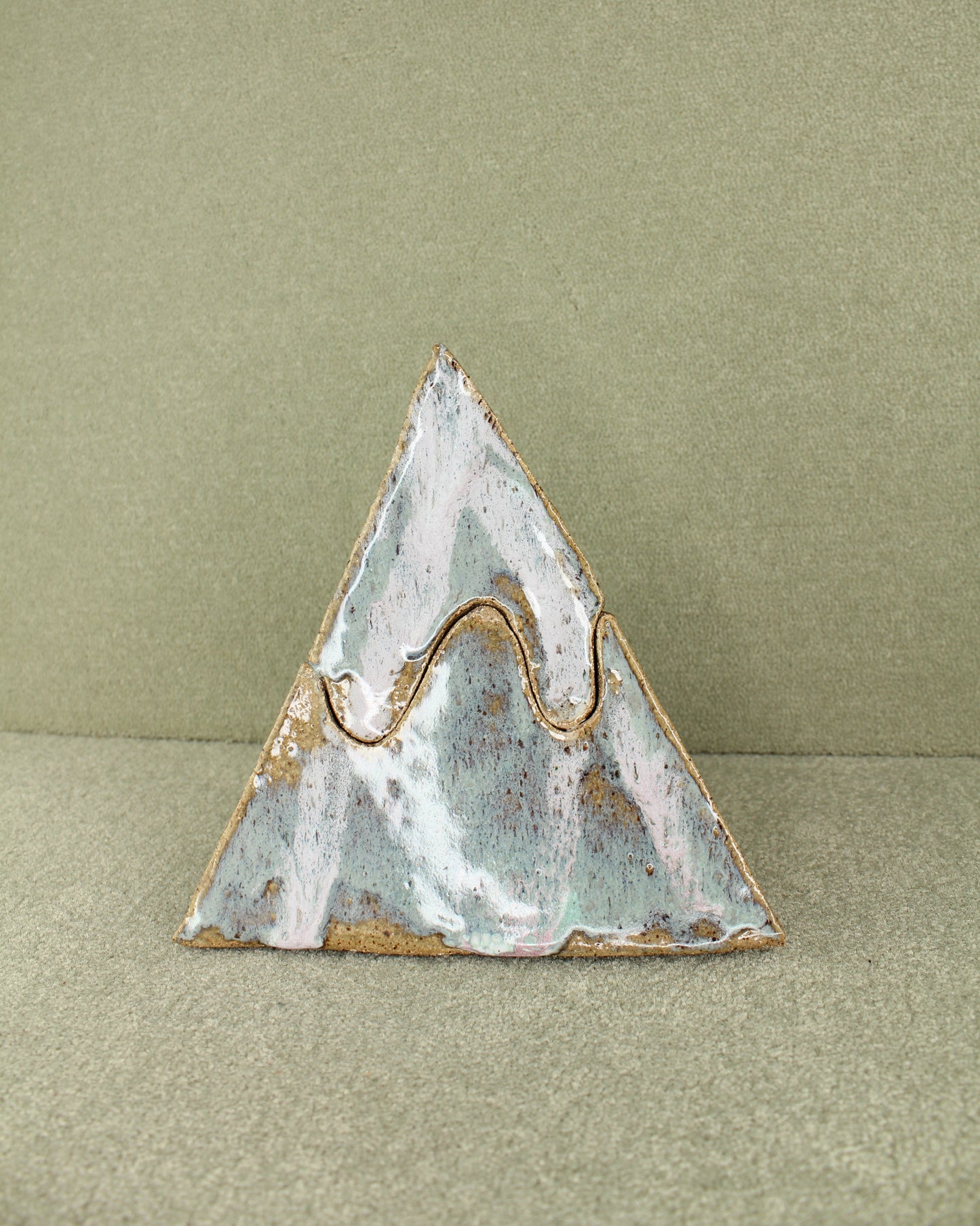 Vintage 20th Century Glazed Stoneware Pyramid Box