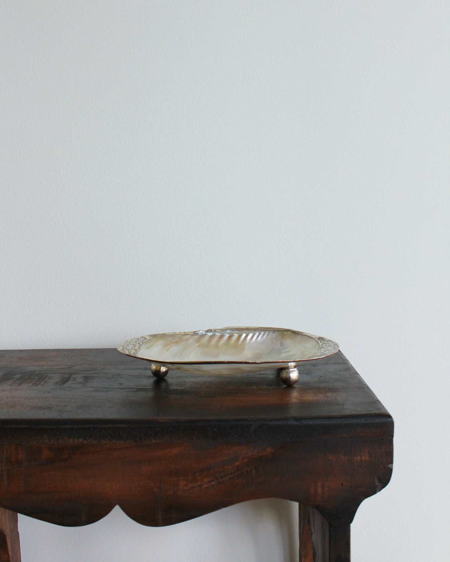 Abalone Dish with Silver Filigree Edge