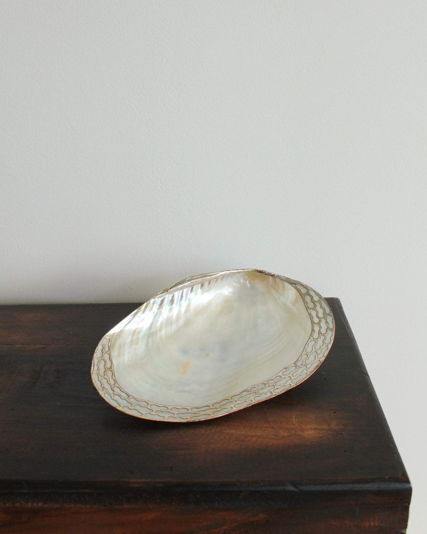 Abalone Dish with Silver Filigree Edge