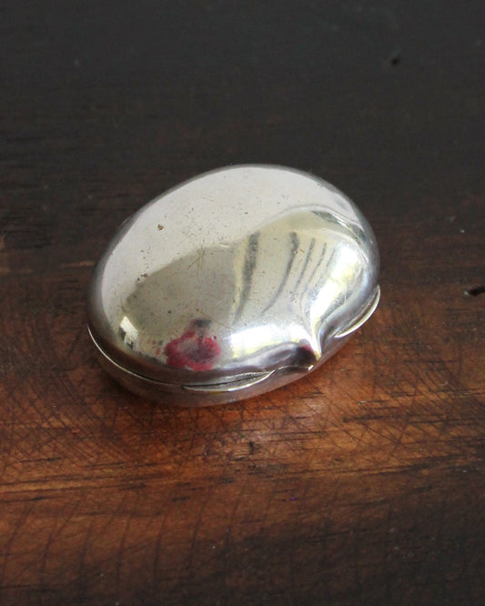 Silver Plated Brass Bean Pill Box