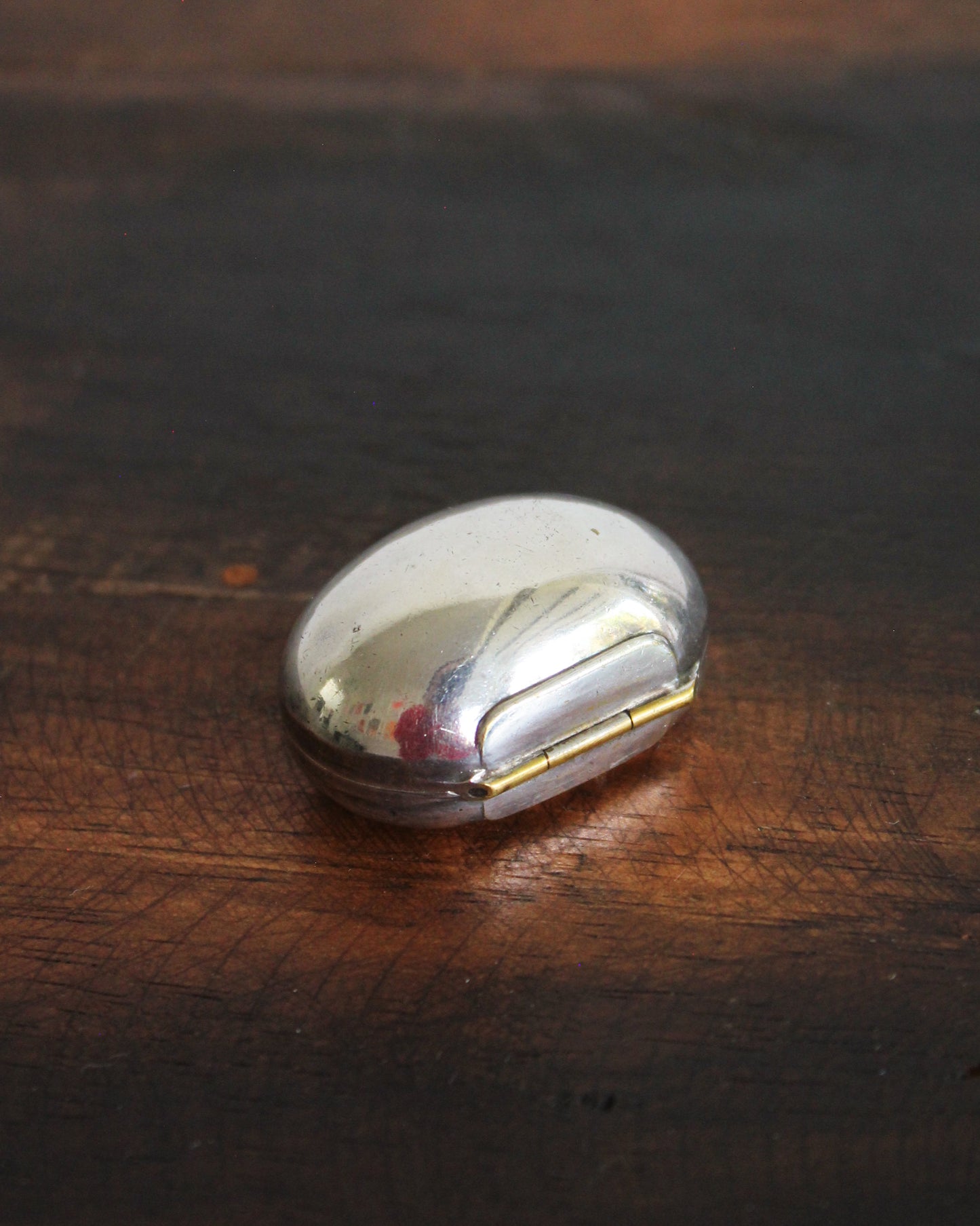 Silver Plated Brass Bean Pill Box