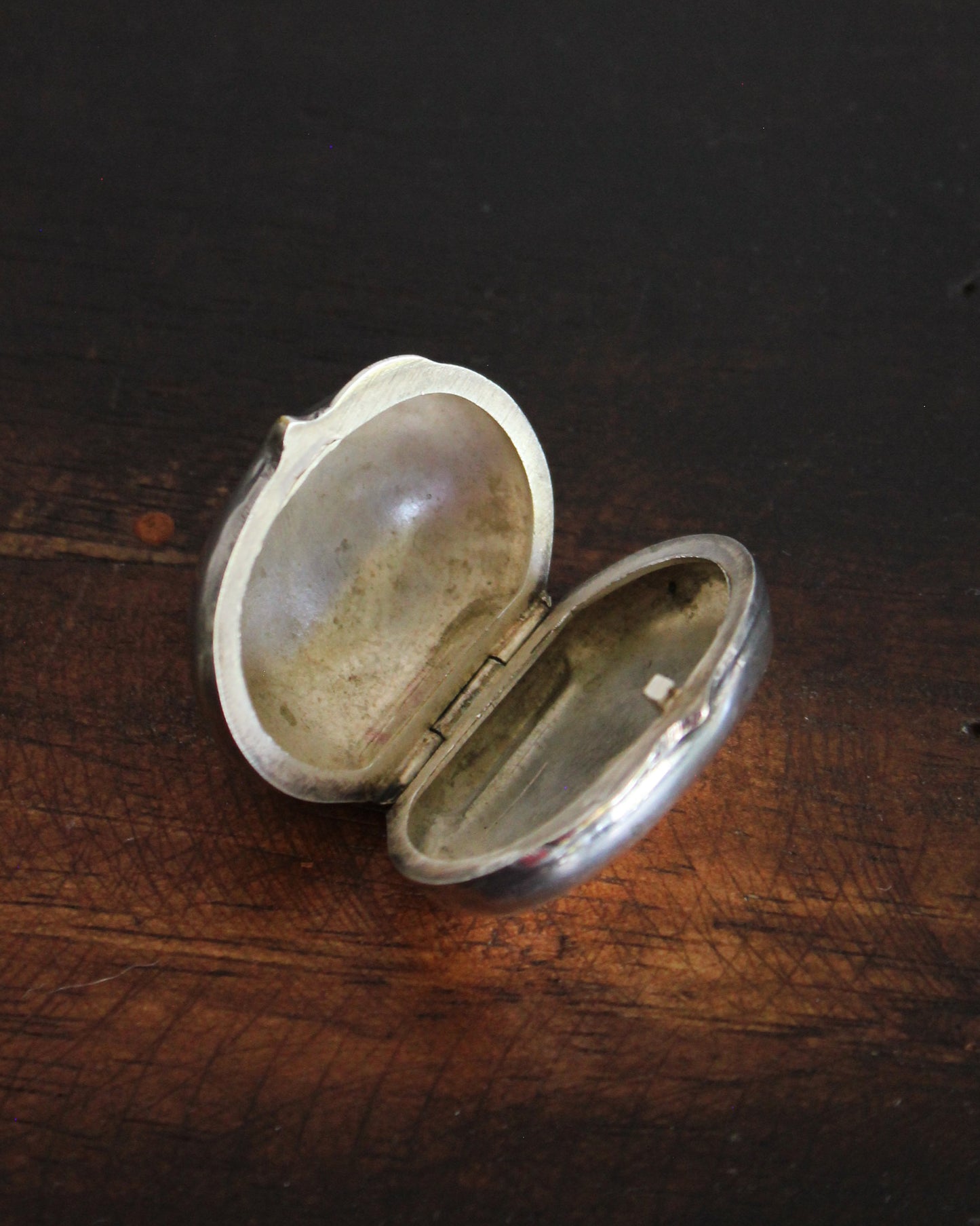 Silver Plated Brass Bean Pill Box