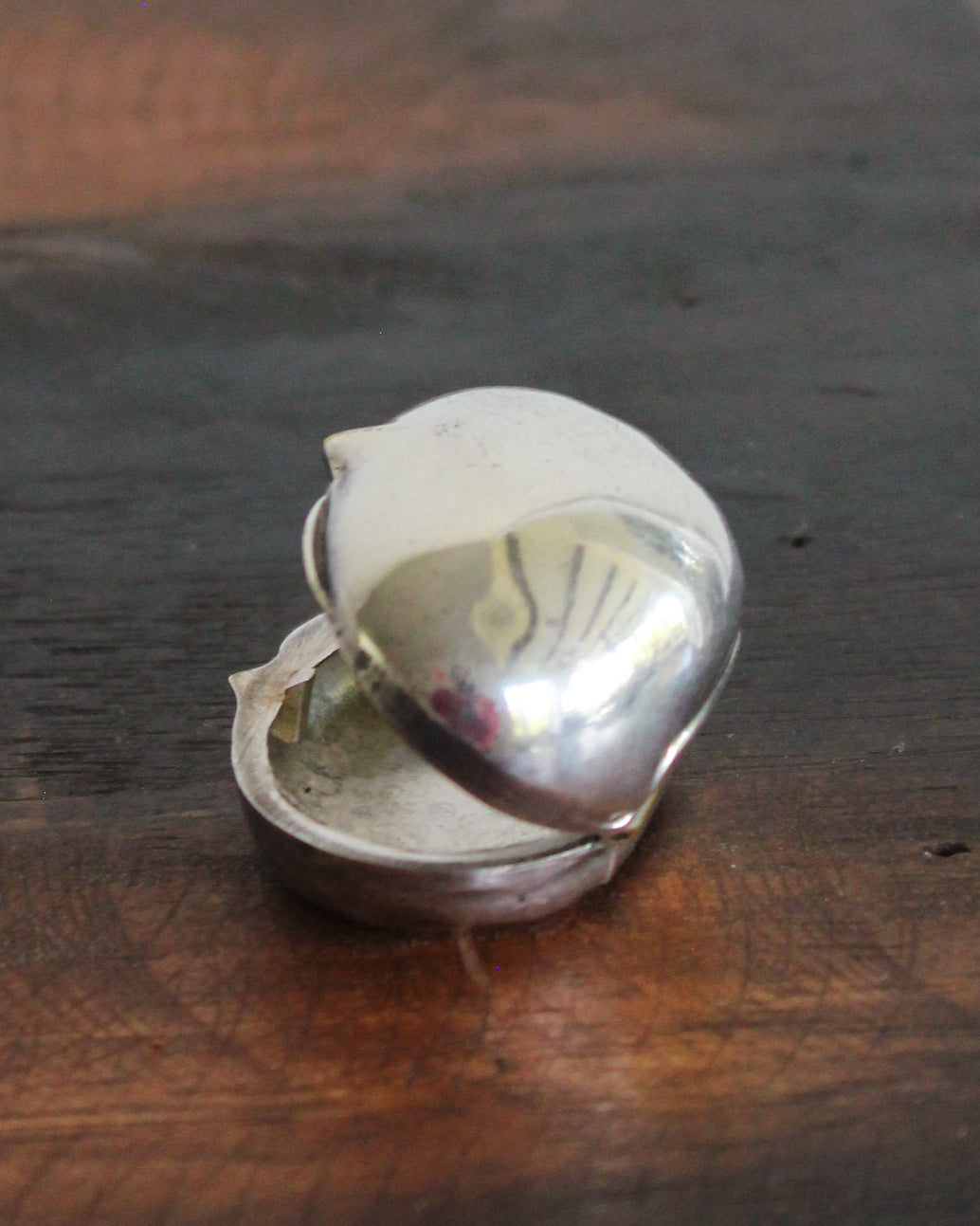 Silver Plated Brass Bean Pill Box