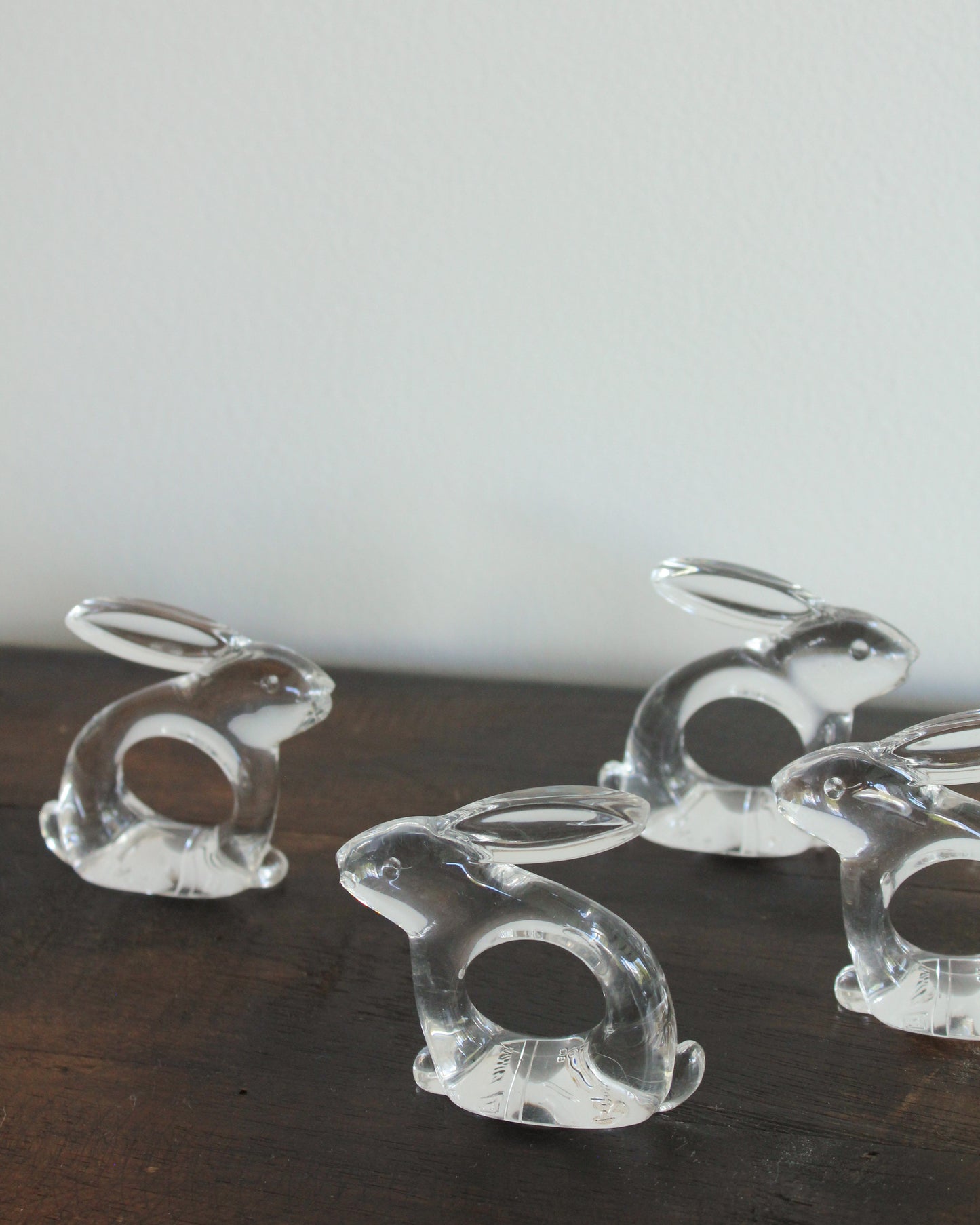 Lucite Bunny Rabbit Napkin Rings