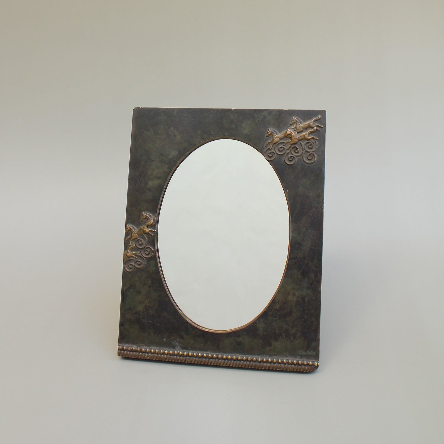 Vintage Art Nouveau Style Spiral Horse Mirror