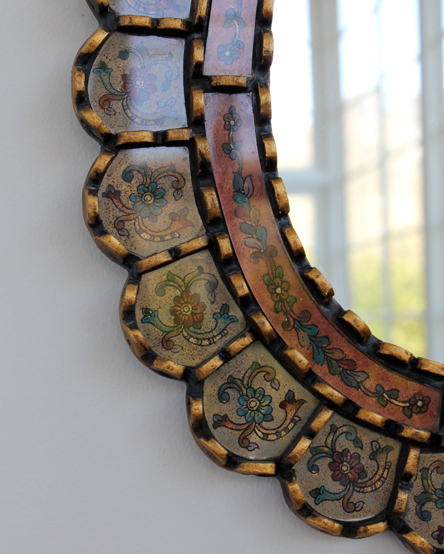 Ornate Peruvian Painted Mirror