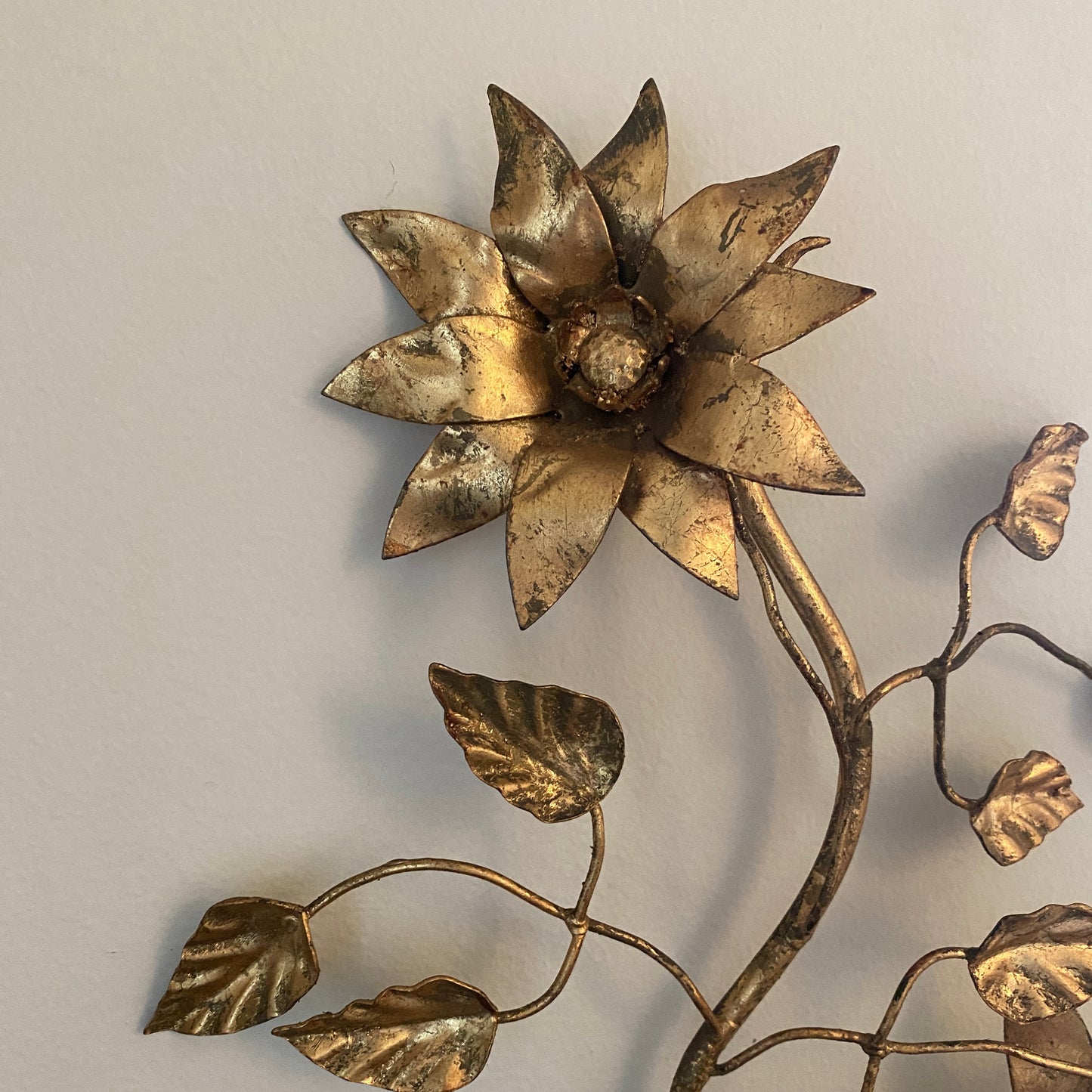 Floral wall mounted candle holders, pair