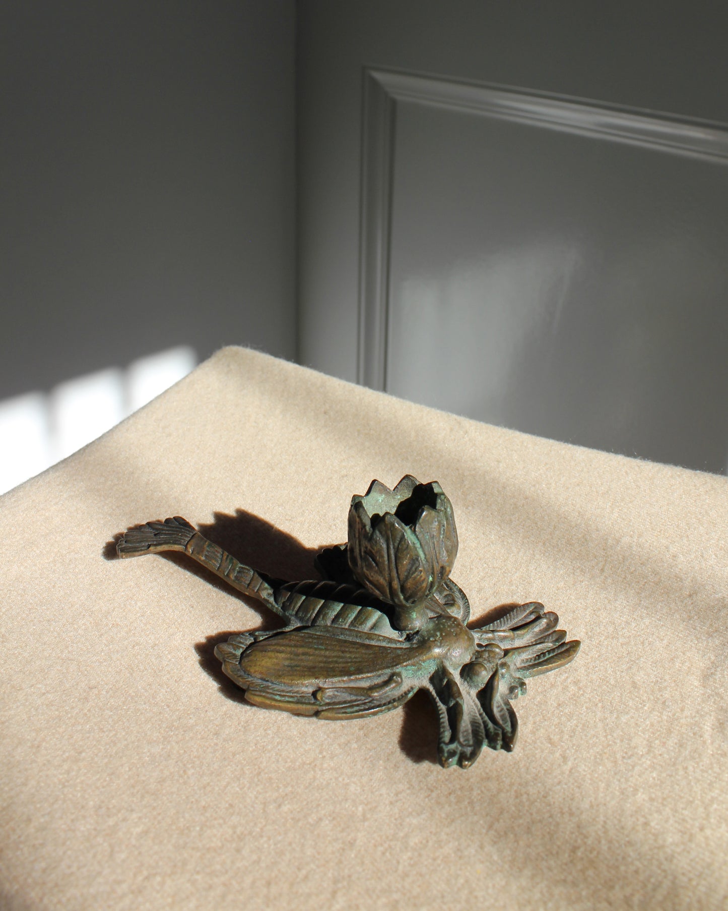 Bronze Dragonfly Candle Holder