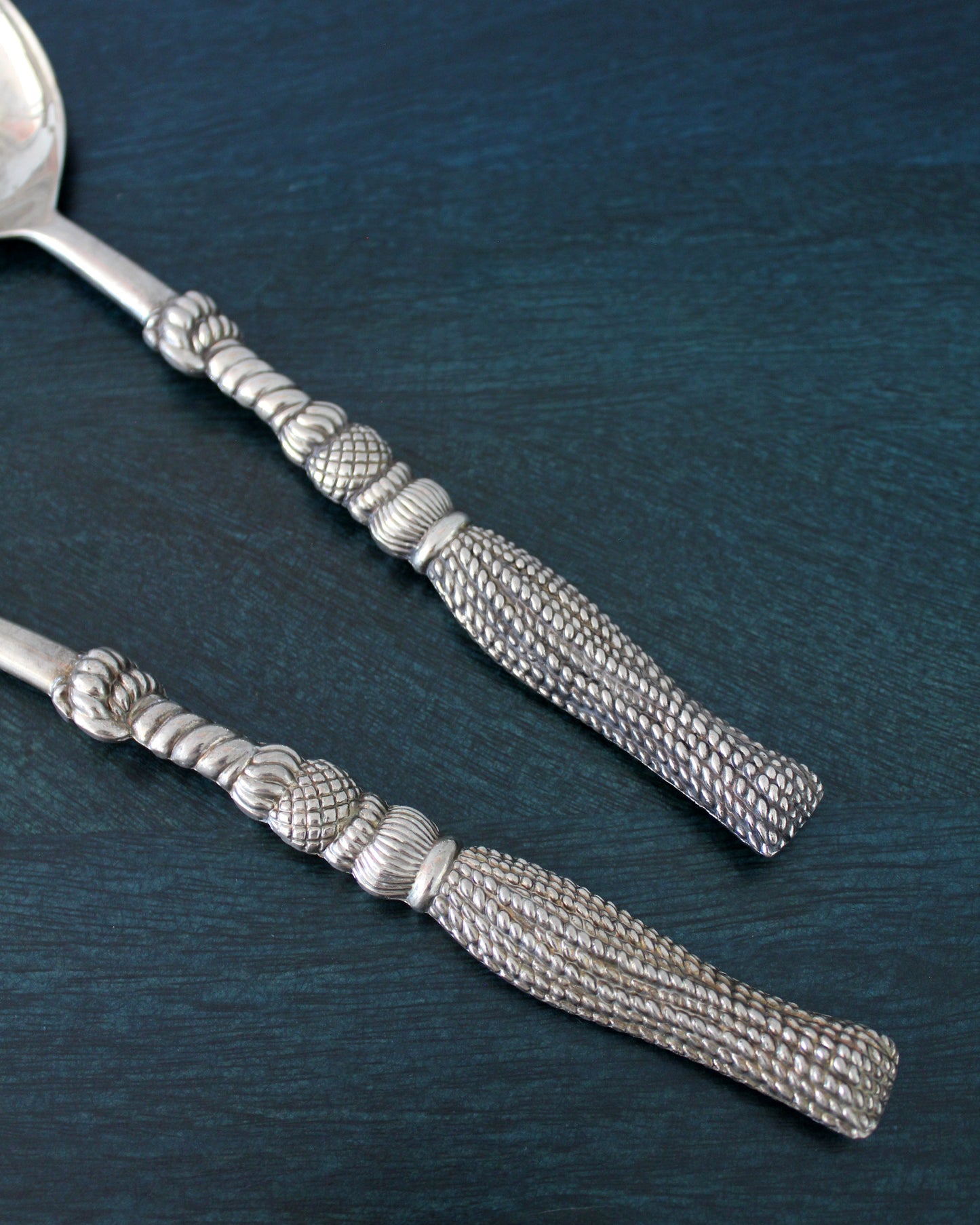 Braided Tassel Handle Salad Servers