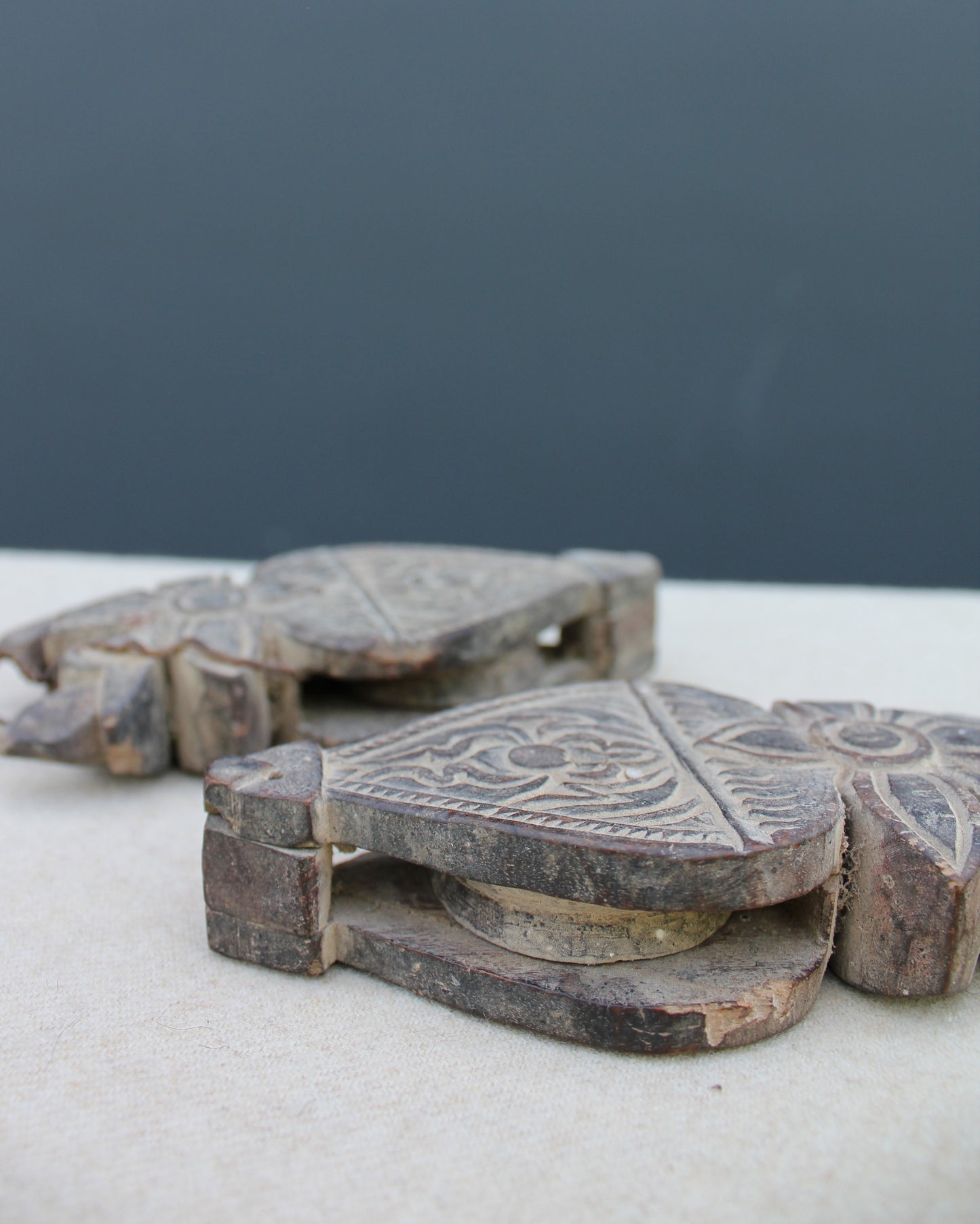 Pair of Ornate Floral Pulleys