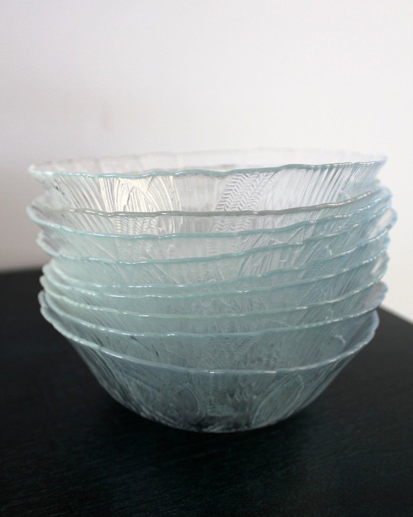 Floral Glass Side Salad Bowls, set of 9