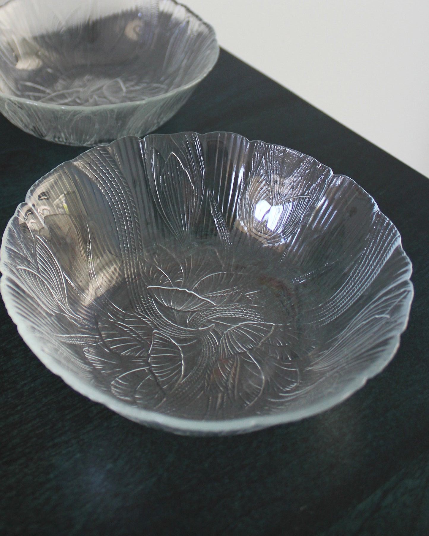 Floral Glass Side Salad Bowls, set of 9