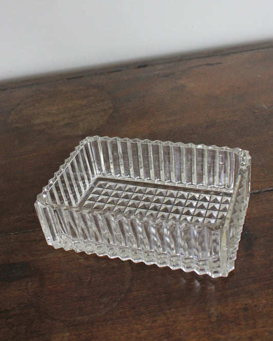 Vintage Mid Century Corrugated Glass Dish