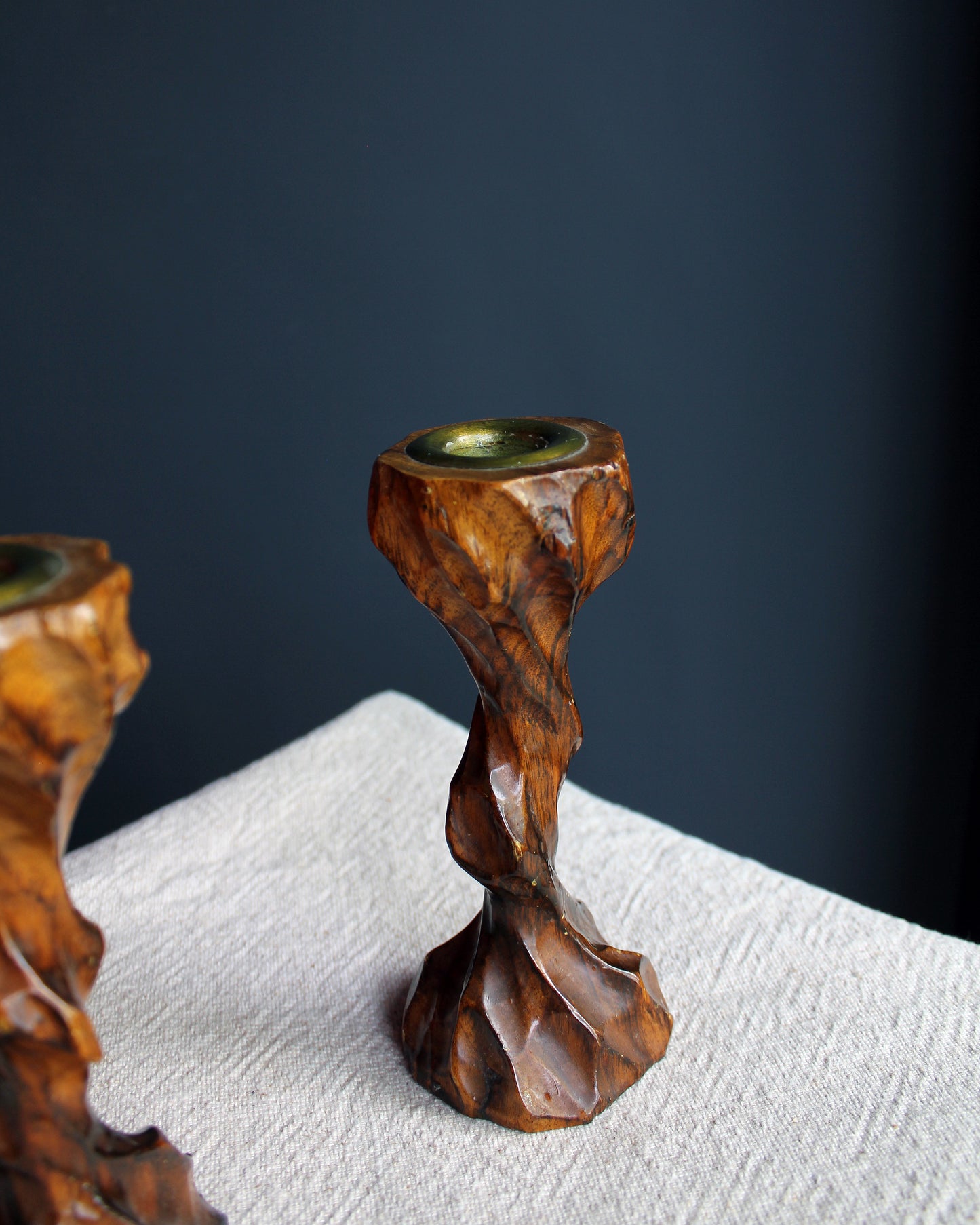 1970s Knobbly Root Candle Sticks