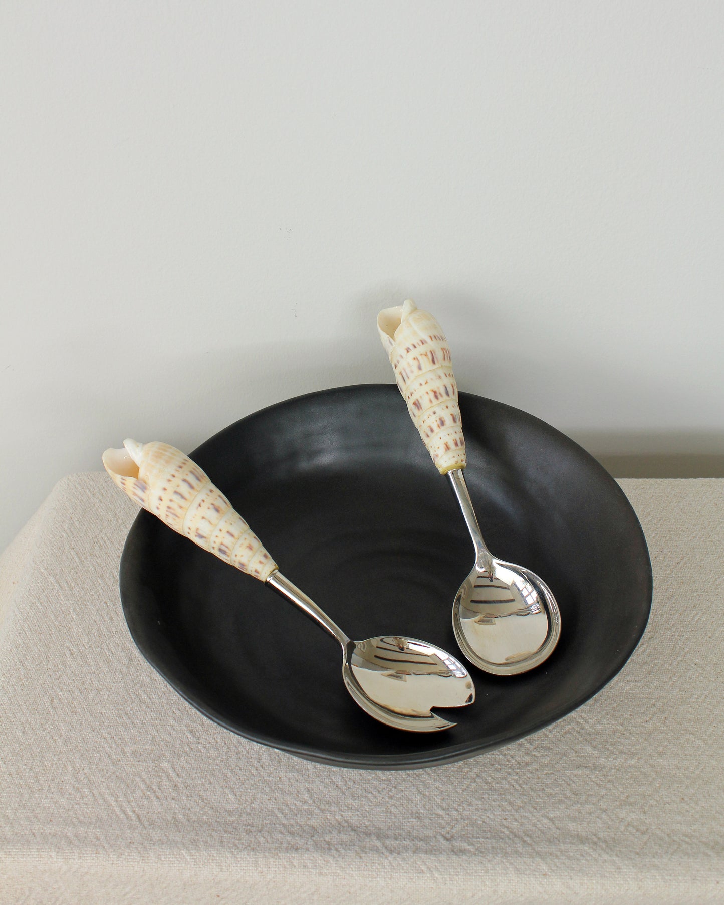 Vintage Shell Handle Salad Servers