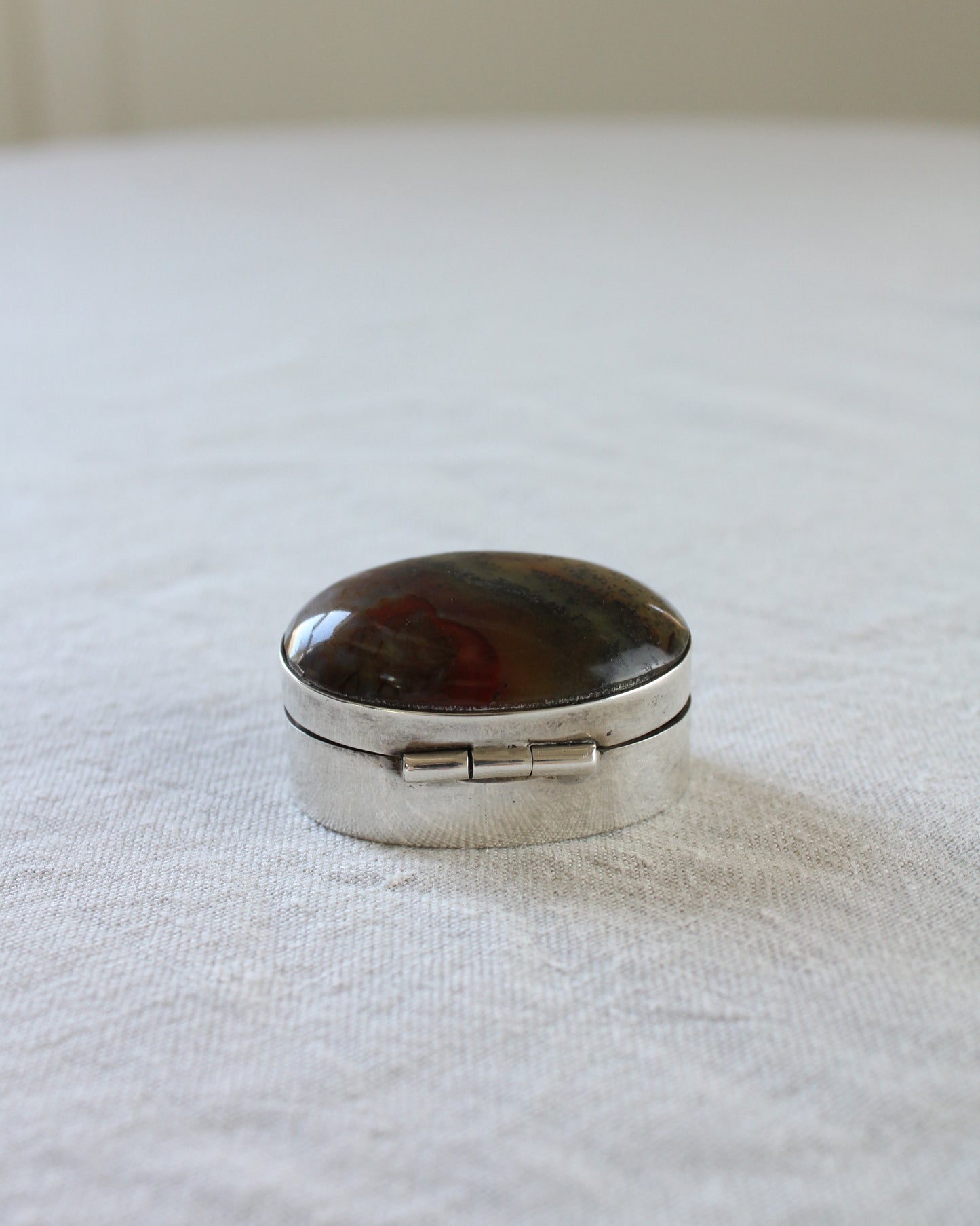 Agate Sterling Silver Pill Box