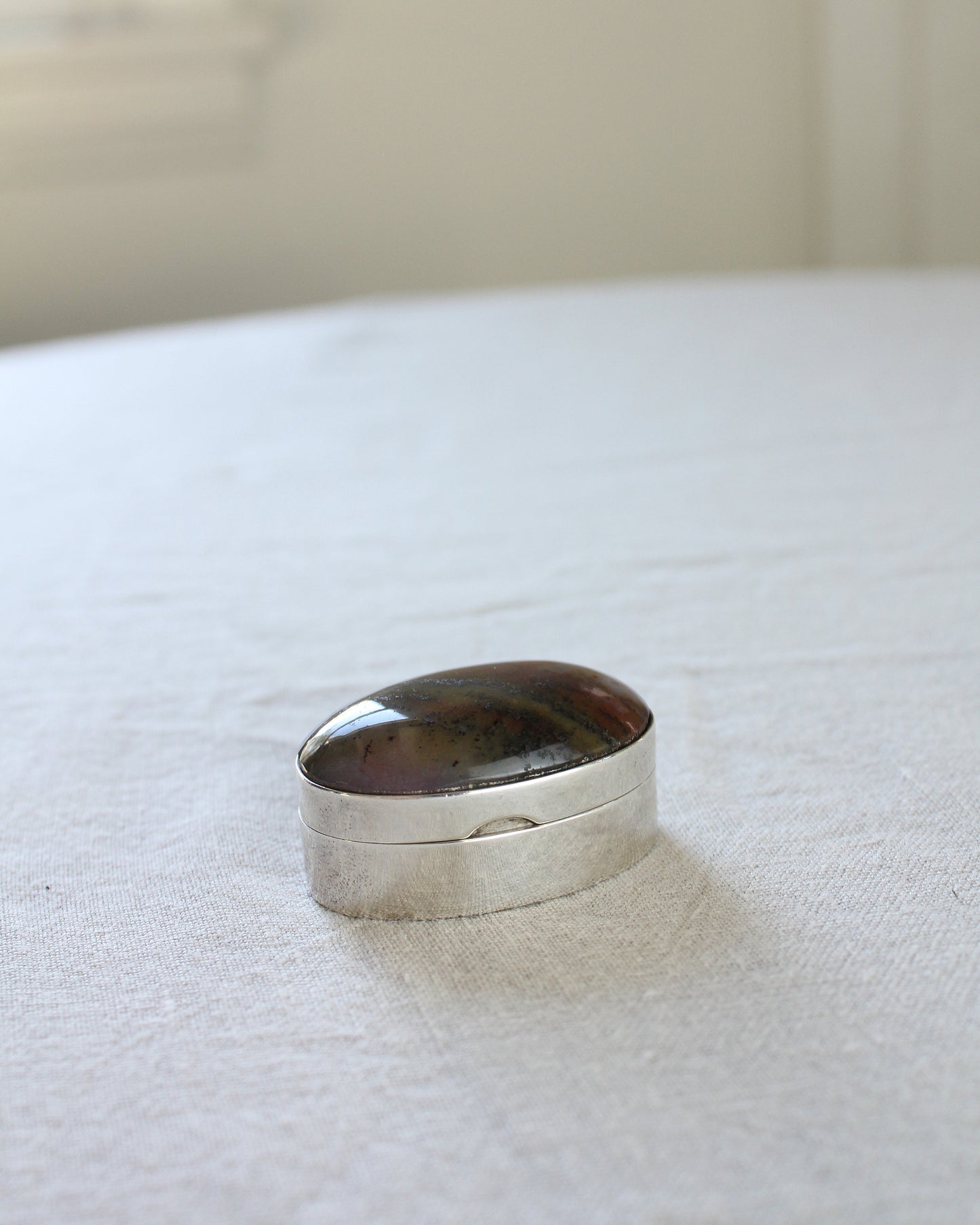 Agate Sterling Silver Pill Box