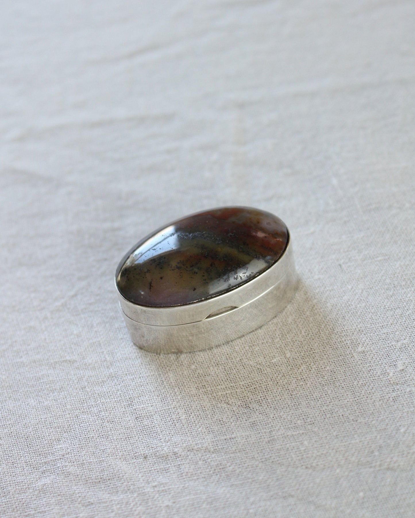 Agate Sterling Silver Pill Box